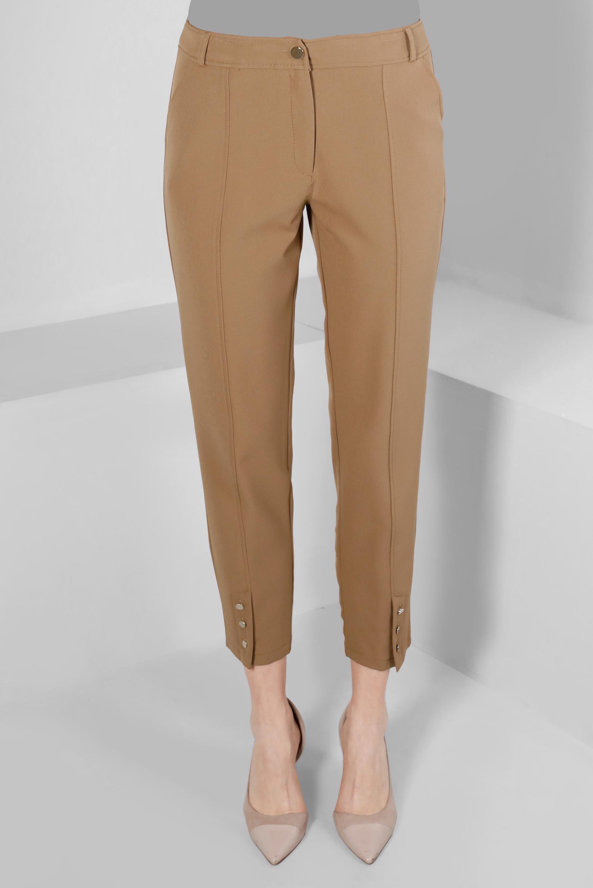 Tesettür giyim BEJ PAÇASI DÜĞME DETAYLI PANTOLON 70451