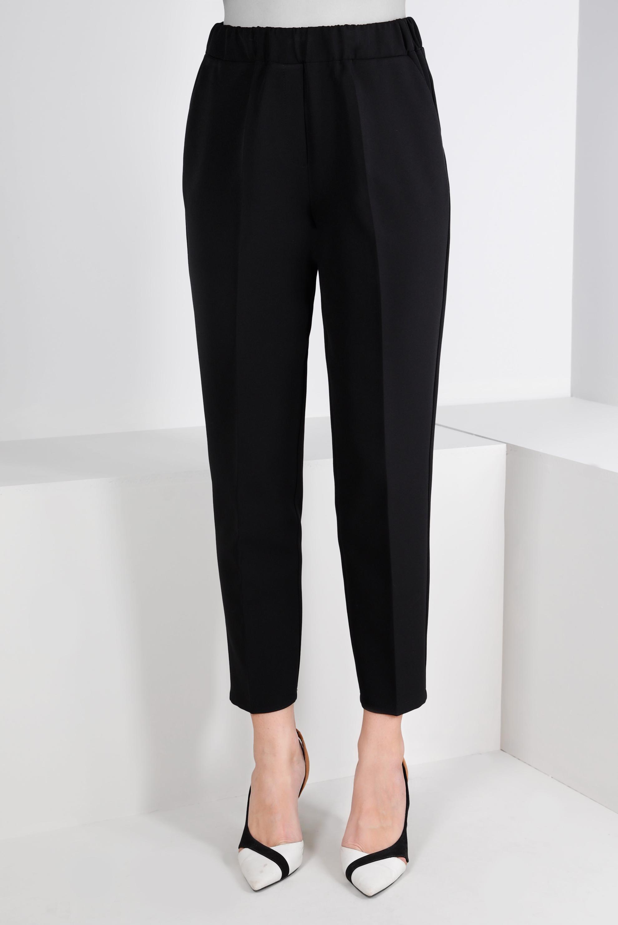 Tesettür giyim SİYAH BELİ LASTİKLİ CEPLİ PANTOLON 70452