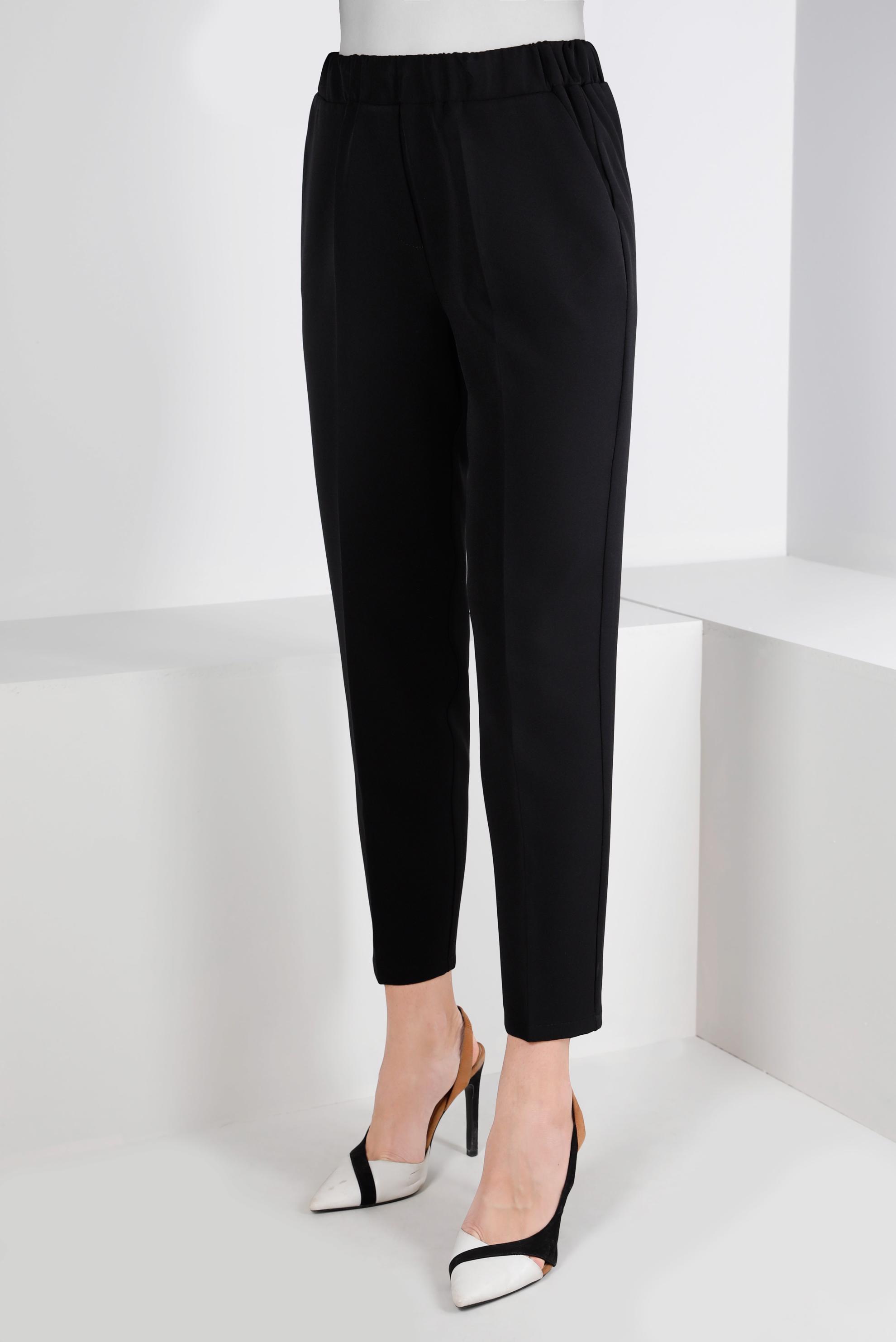 Tesettür giyim SİYAH BELİ LASTİKLİ CEPLİ PANTOLON 70452