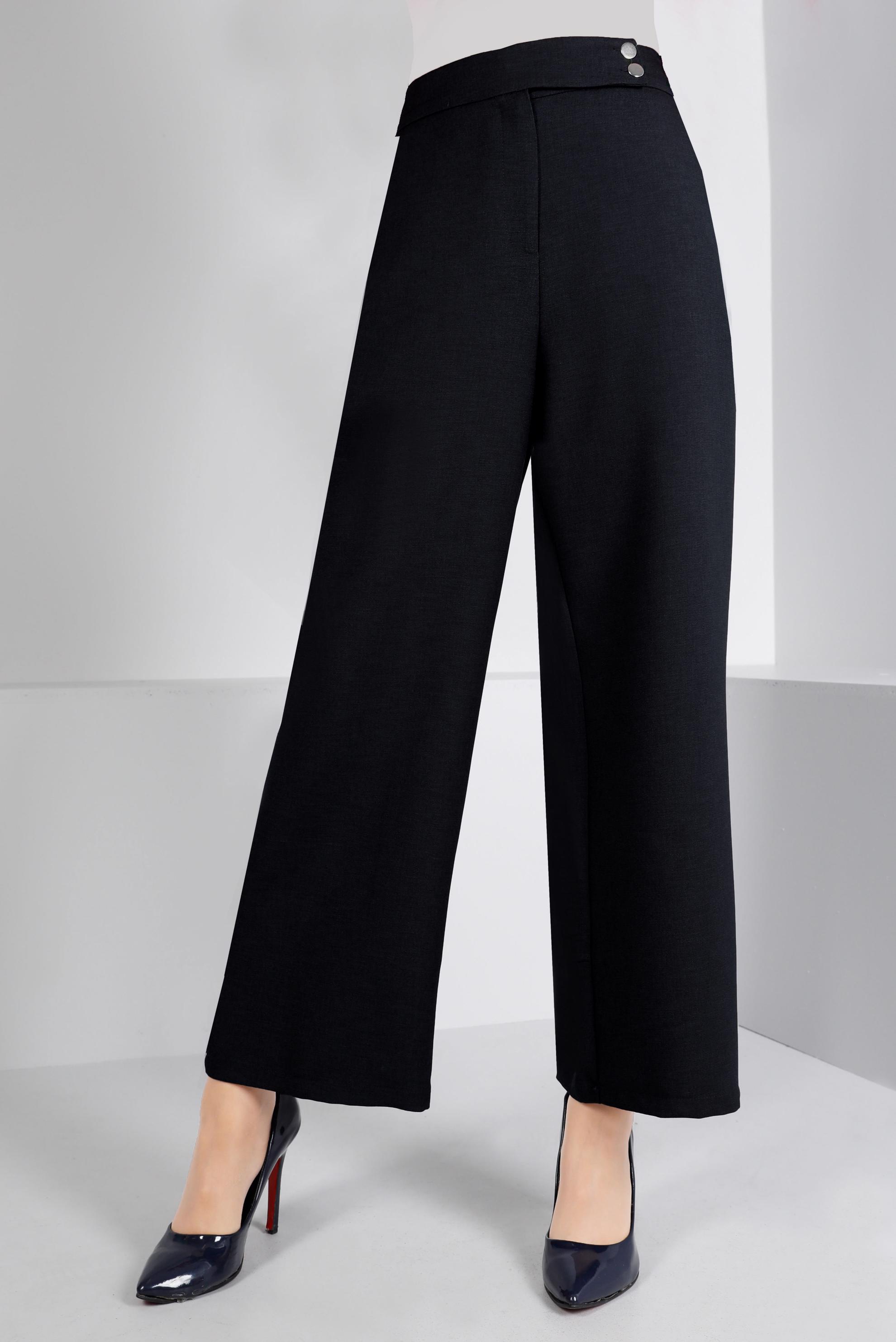 Tesettür giyim SİYAH GENİŞ PAÇA PANTOLON 70456