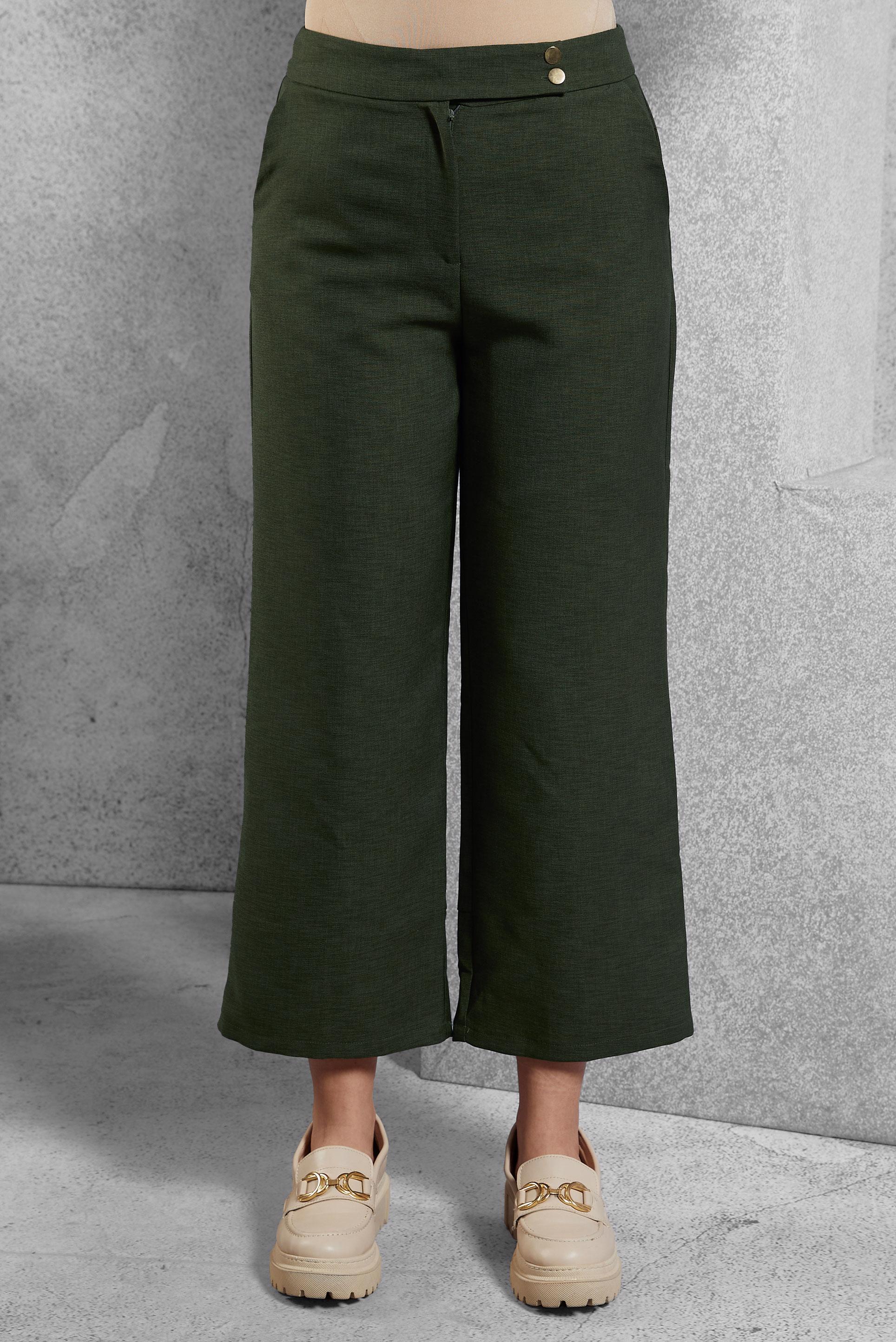 Tesettür giyim HAKİ GENİŞ PAÇA PANTOLON 70456