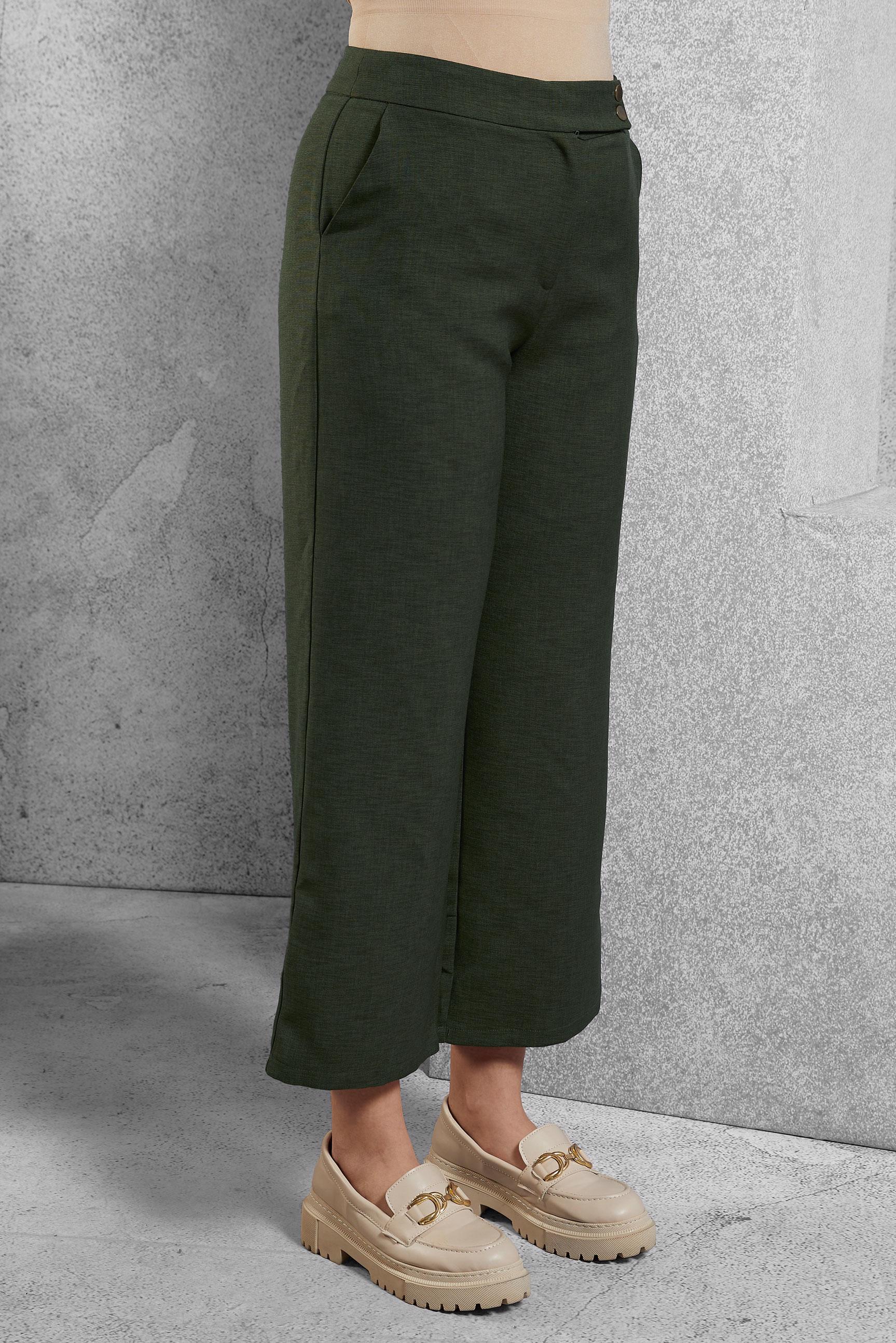 Tesettür giyim HAKİ GENİŞ PAÇA PANTOLON 70456