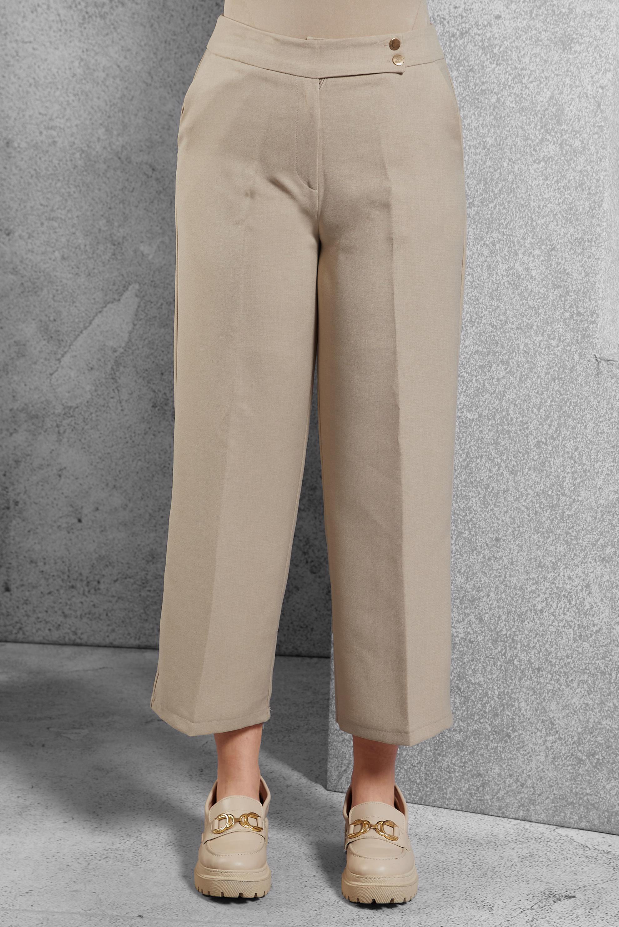 Tesettür giyim BEJ GENİŞ PAÇA PANTOLON 70456