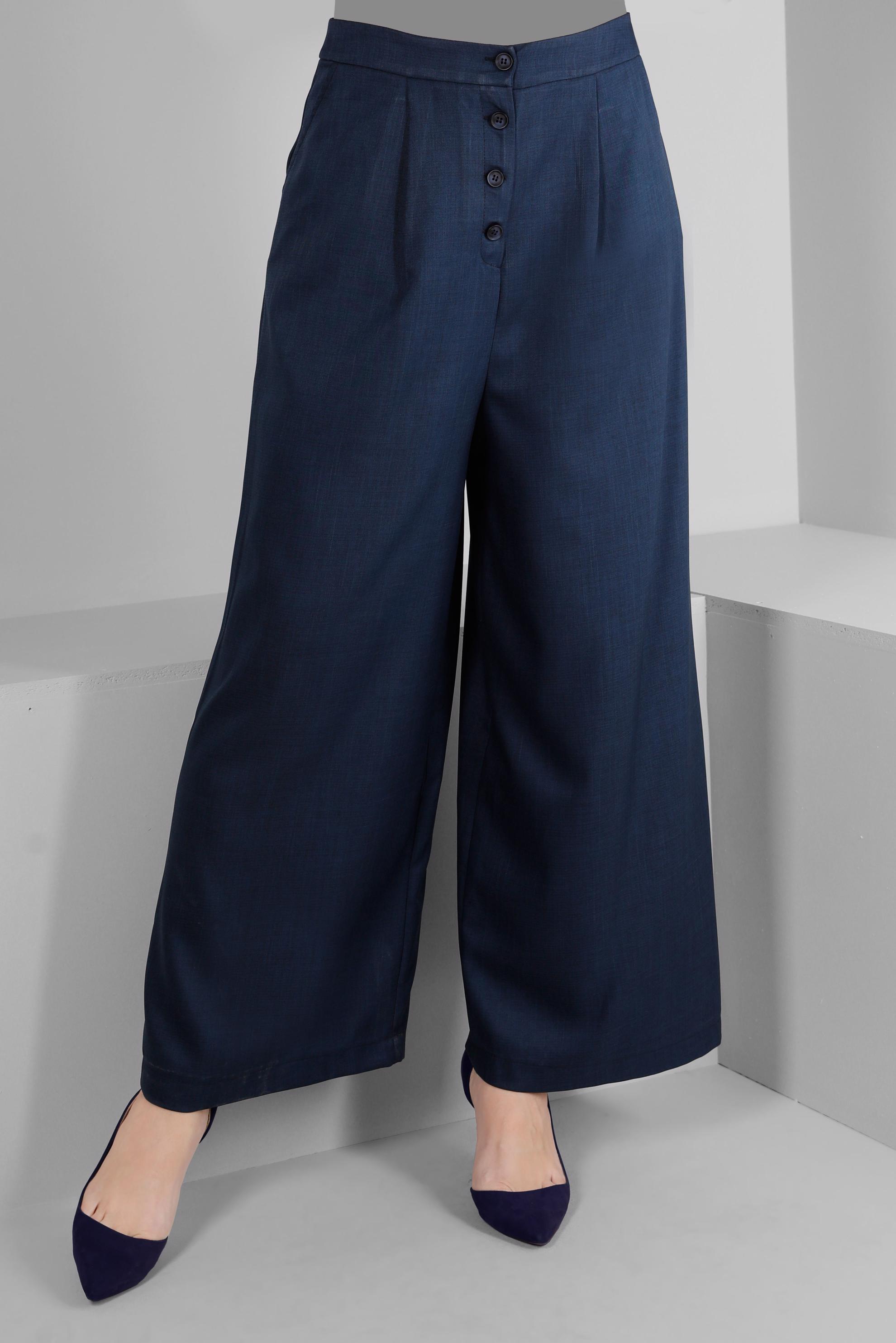 Vêtements hijab BLEU MARINE PANTALON LARGE BOUTONS 70457