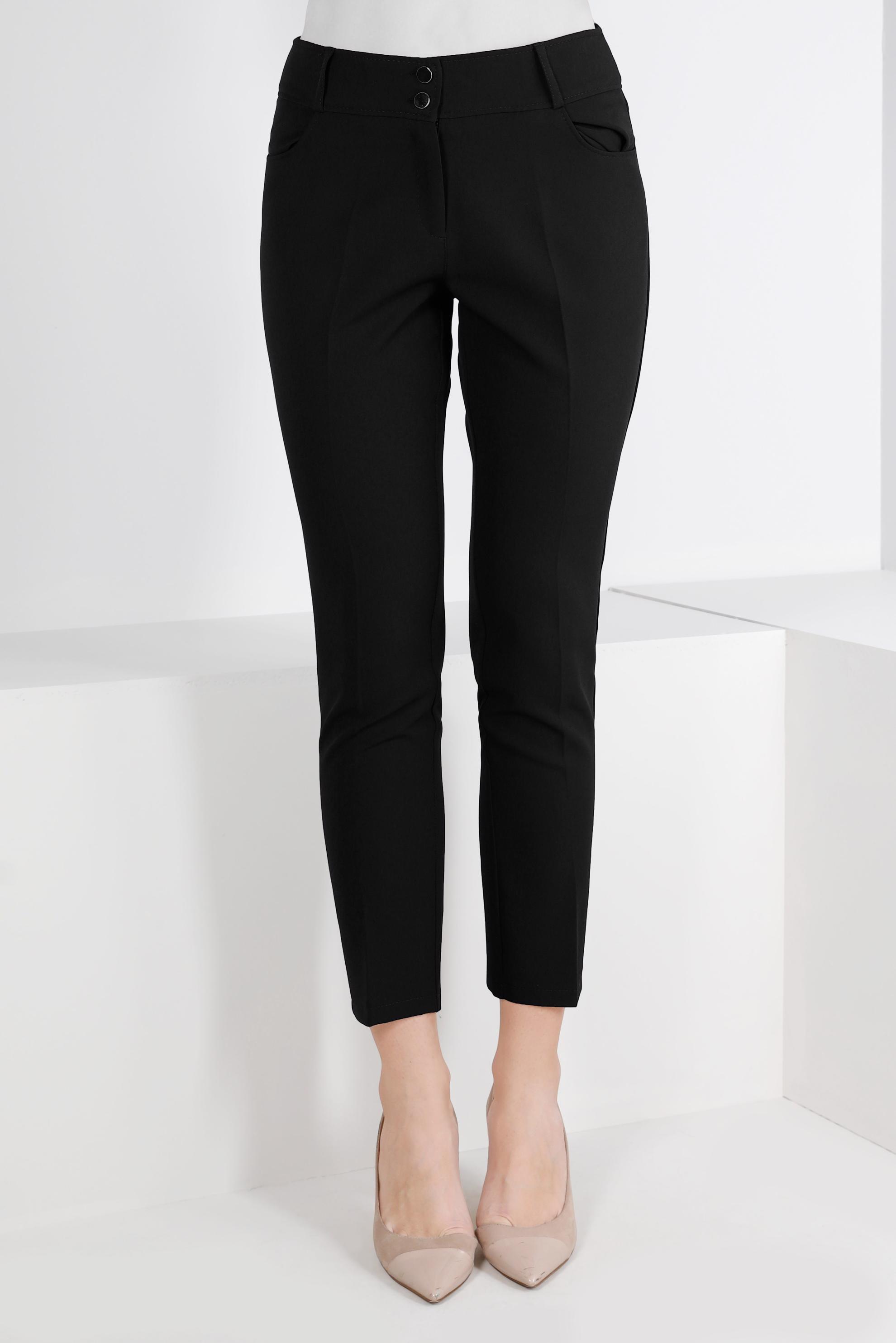 Tesettür giyim SİYAH DÜĞMELİ KLASİK KESİM PANTOLON 70459 