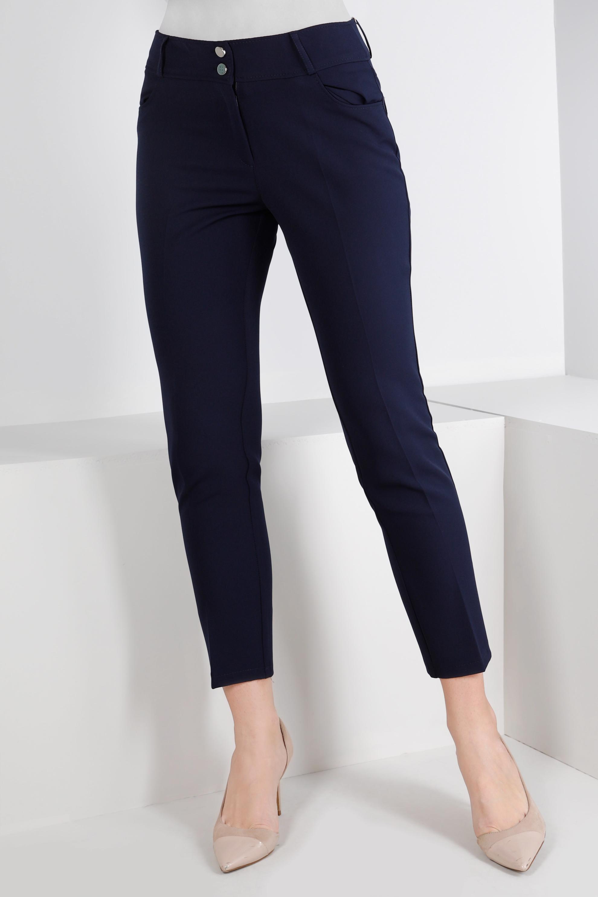 Tesettür giyim LACİVERT DÜĞMELİ KLASİK KESİM PANTOLON 70459 