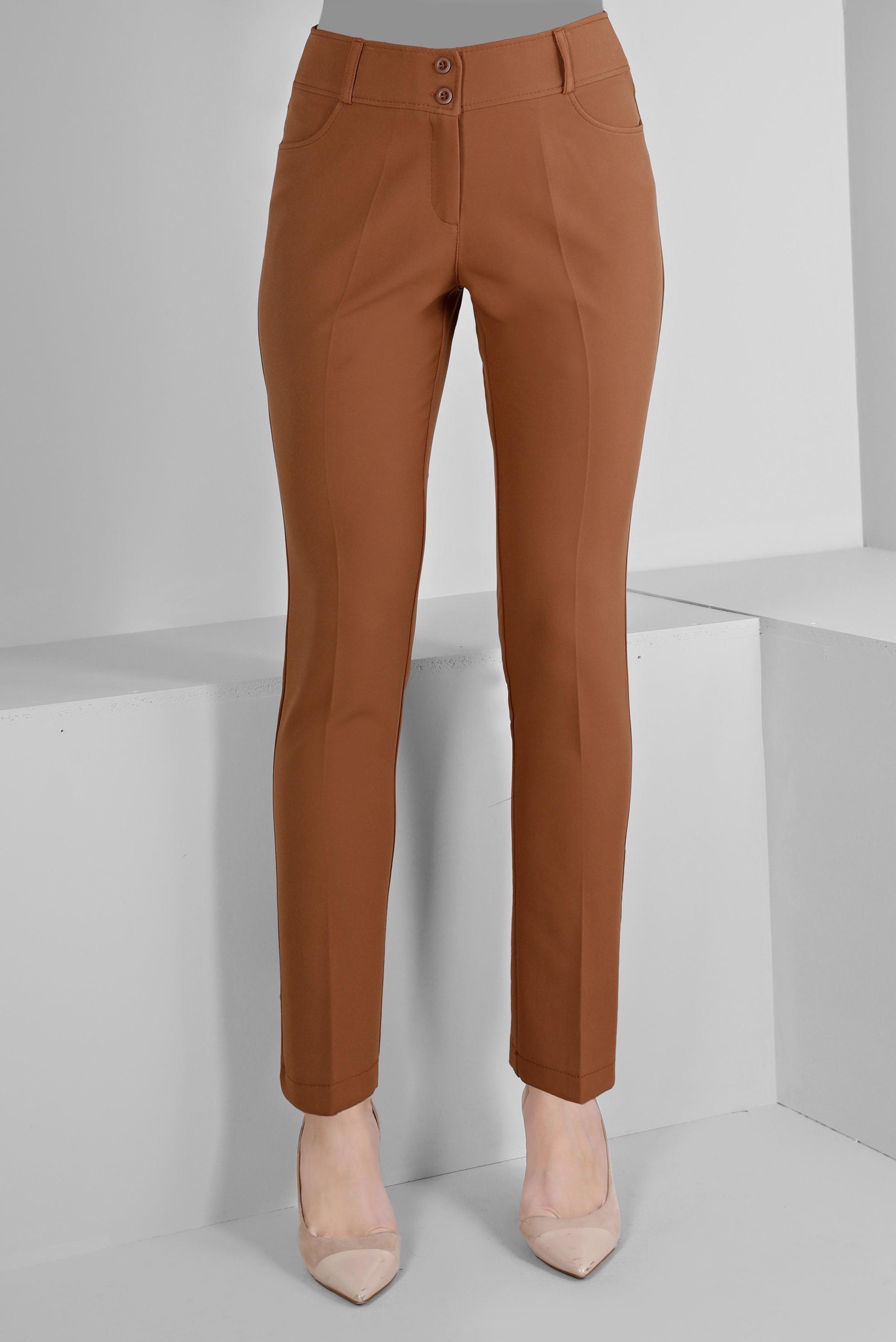 Tesettür giyim TABA DÜĞMELİ KLASİK KESİM PANTOLON 70459 