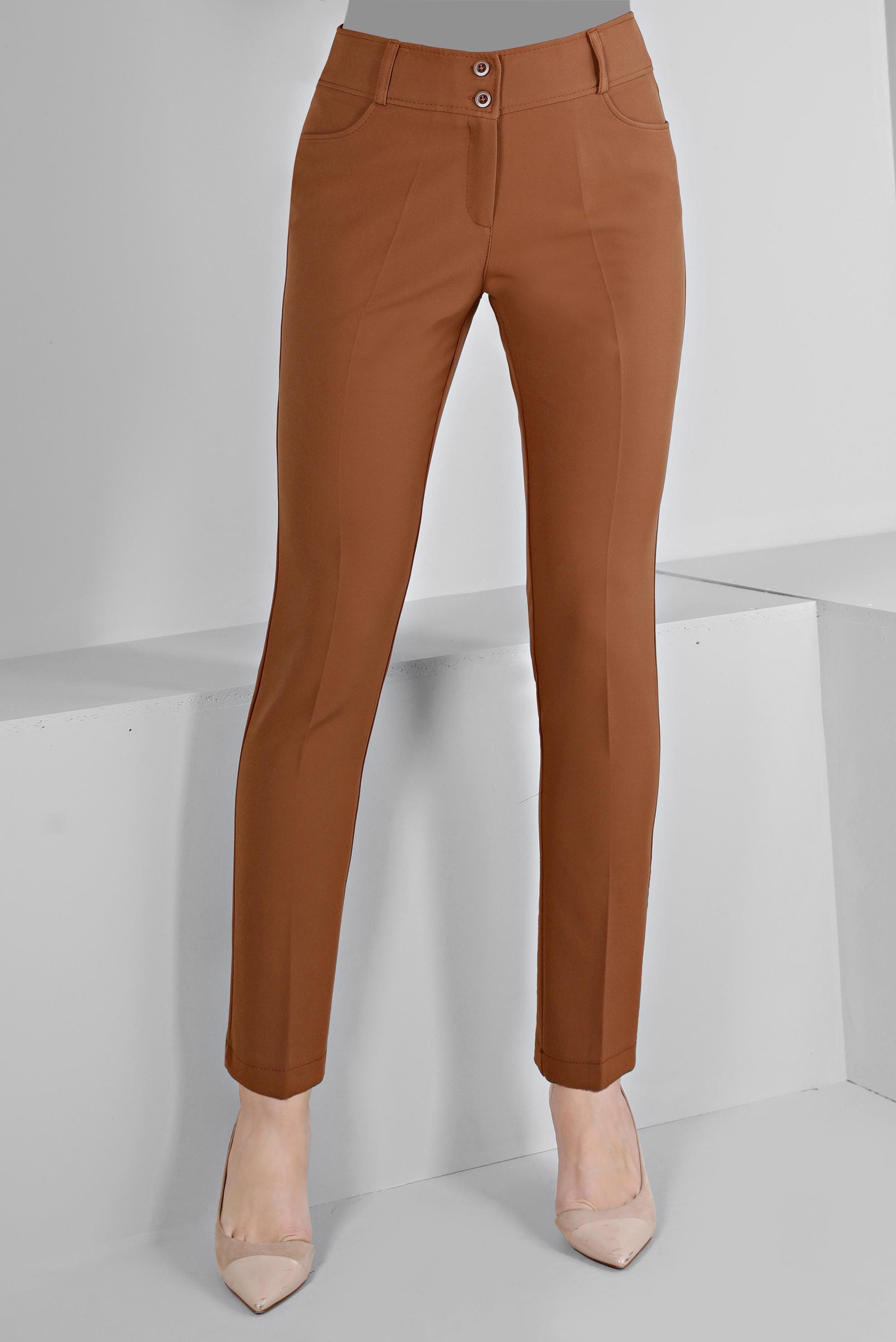 Tesettür giyim TABA DÜĞMELİ KLASİK KESİM PANTOLON 70459 