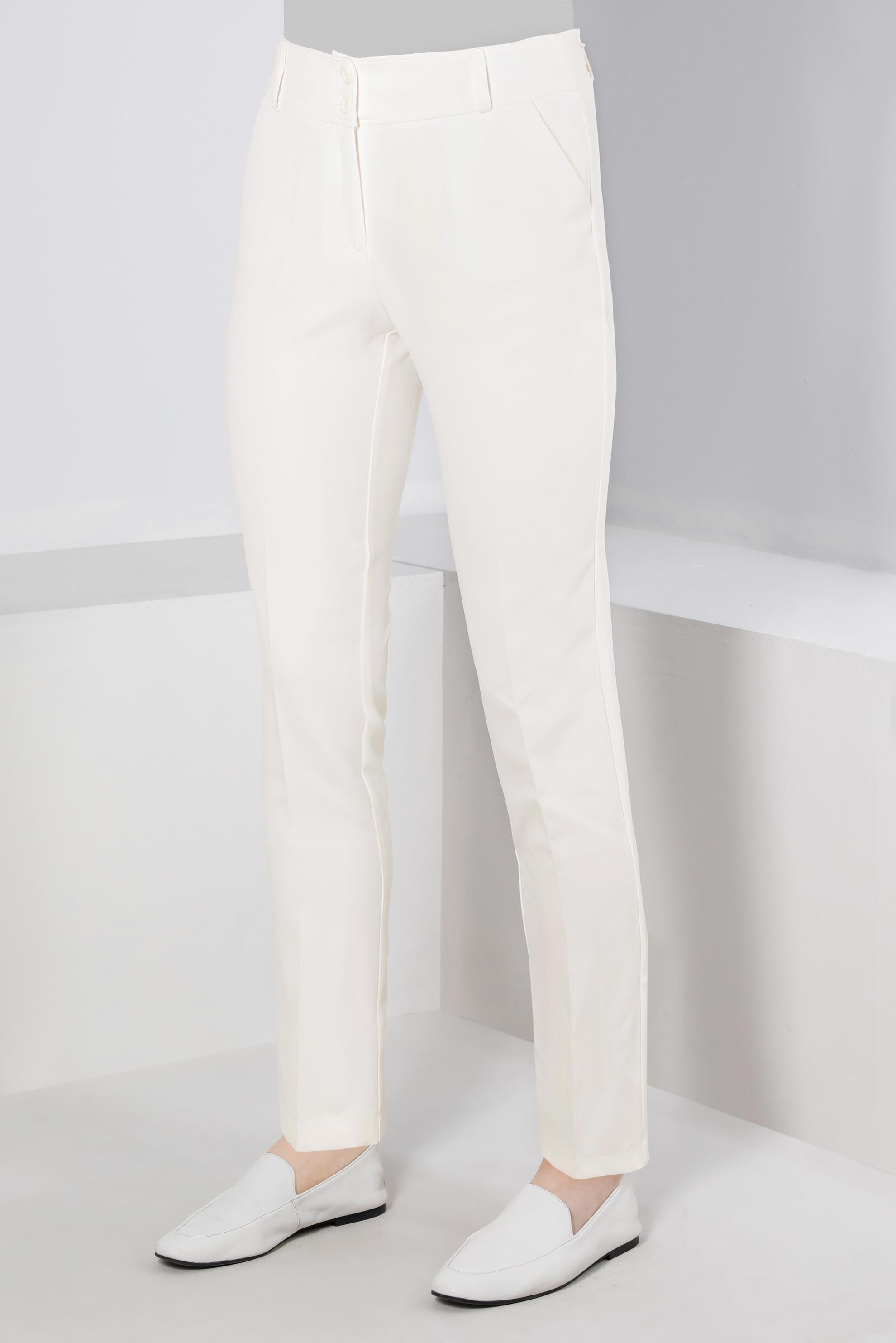 Tesettür giyim BEYAZ BORU PAÇA KLASİK PANTOLON 70460 