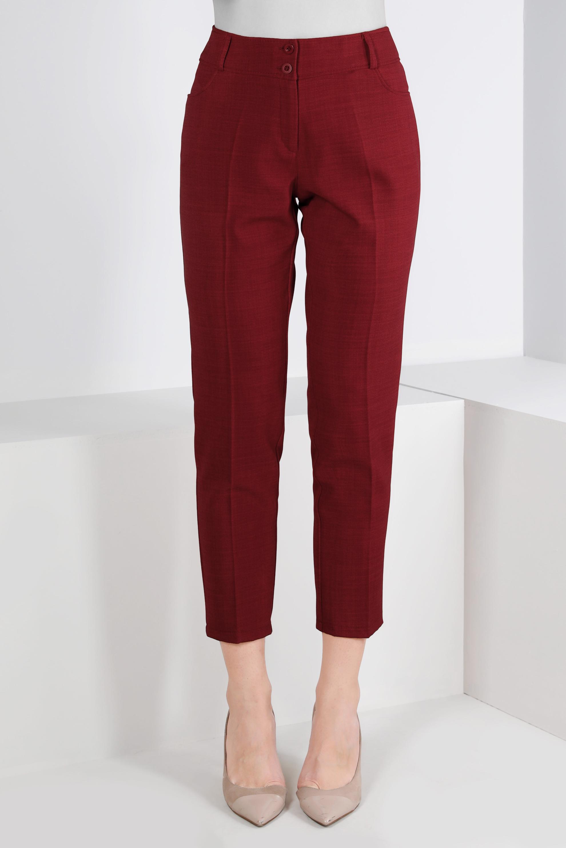 Tesettür giyim KIRMIZI DÜĞMELİ DÜZ KESİM PANTOLON 70461