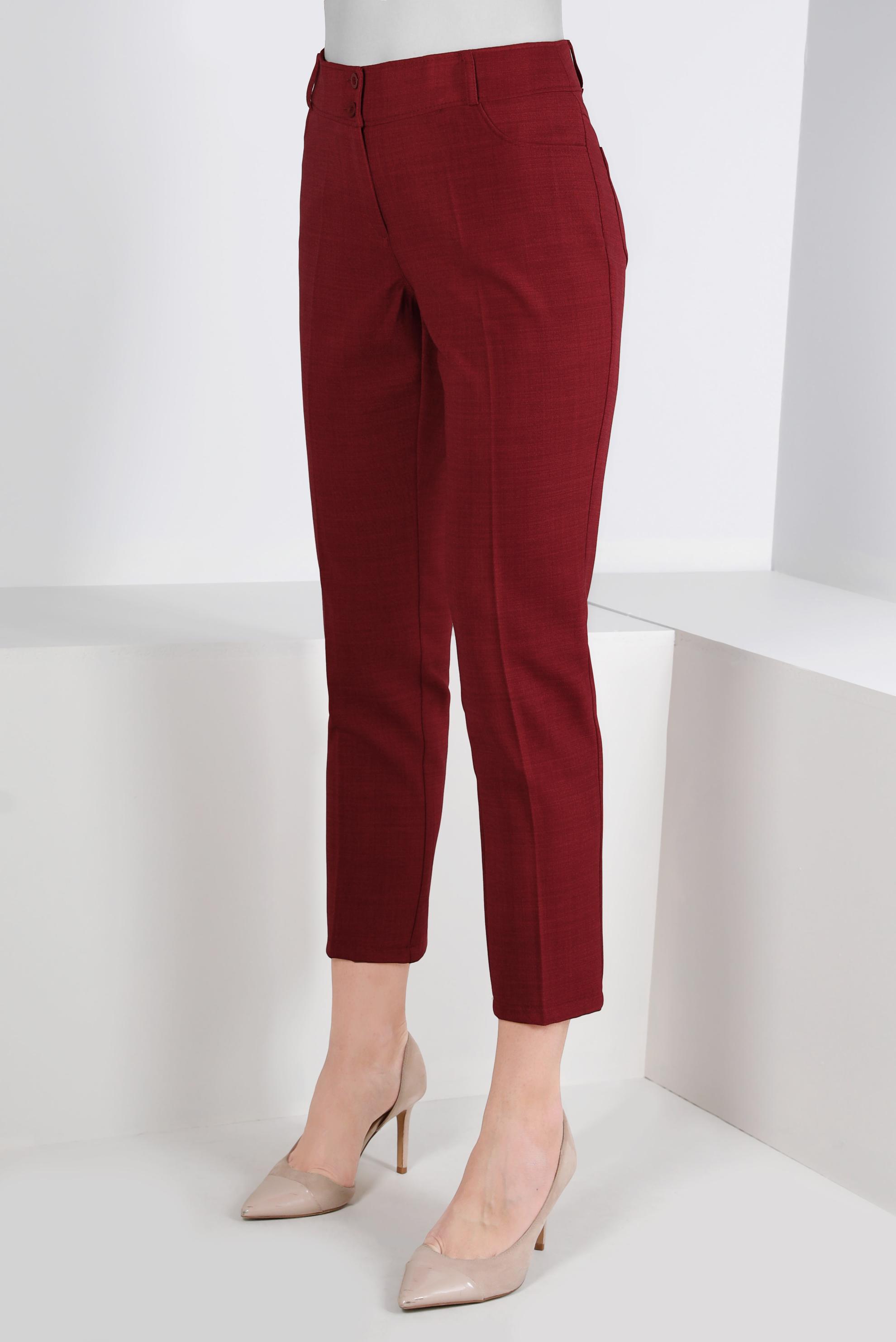 Tesettür giyim KIRMIZI DÜĞMELİ DÜZ KESİM PANTOLON 70461