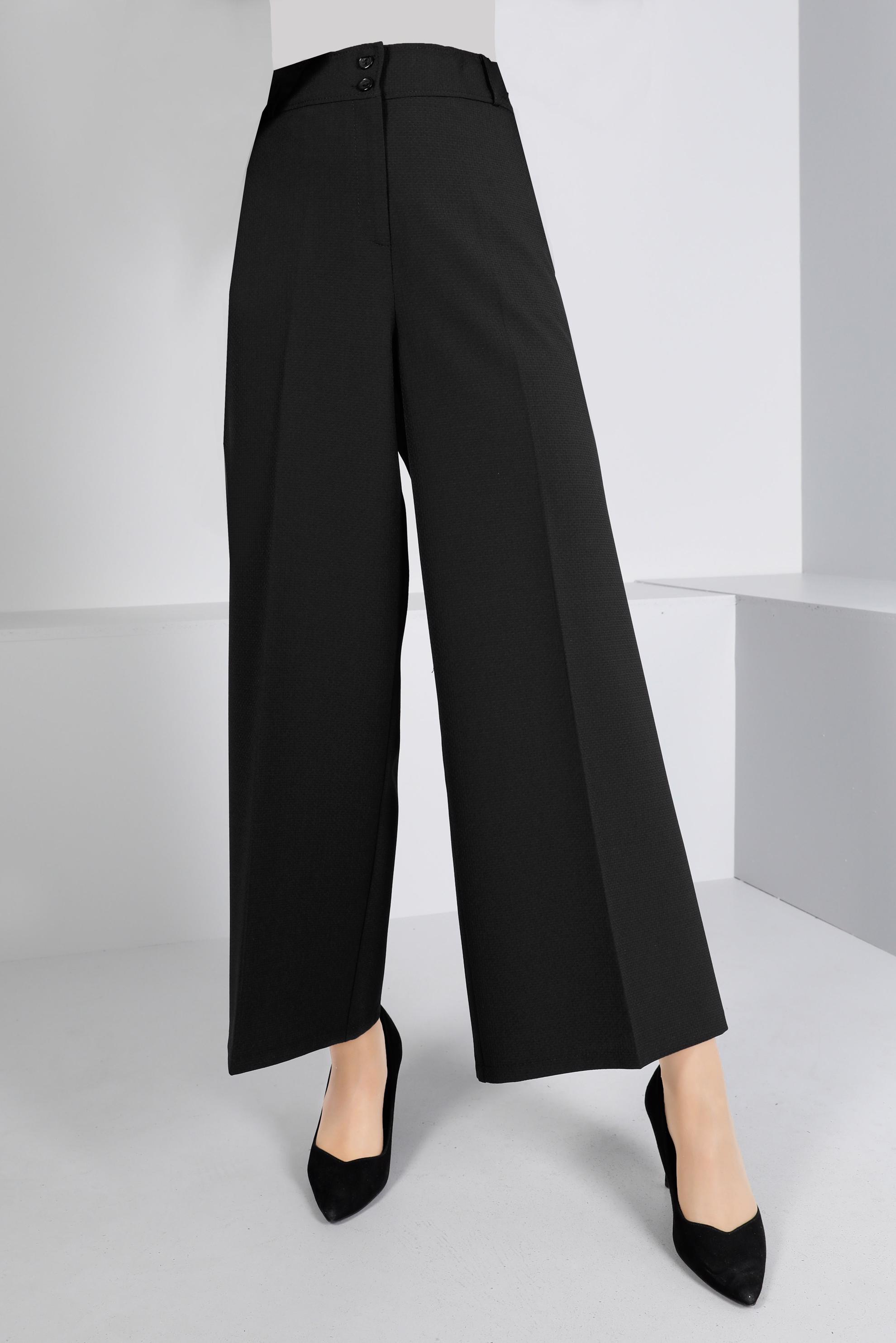 Tesettür giyim SİYAH  GENİŞ KESİM PANTOLON 70462