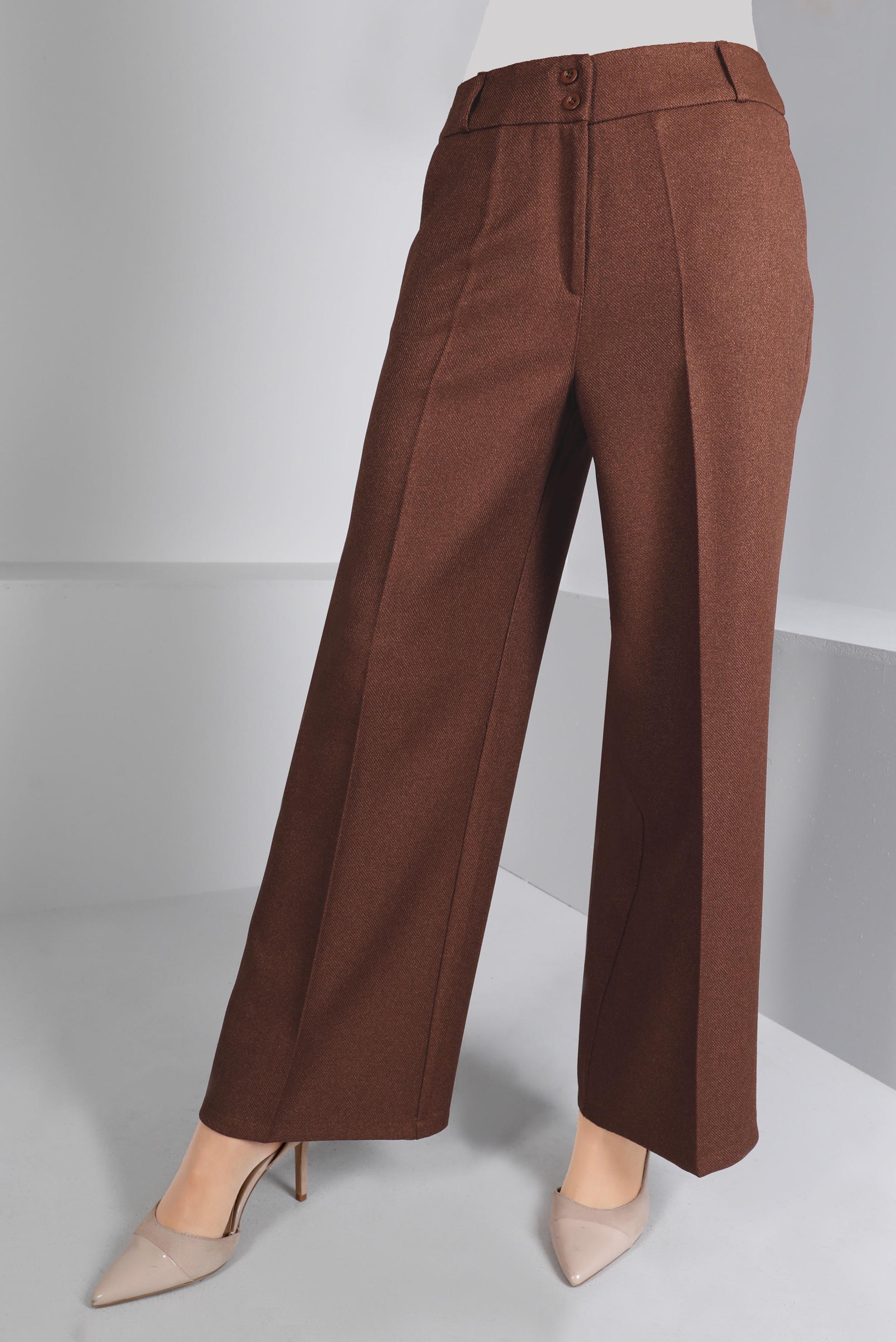 Tesettür giyim KAHVE  GENİŞ KESİM PANTOLON 70462