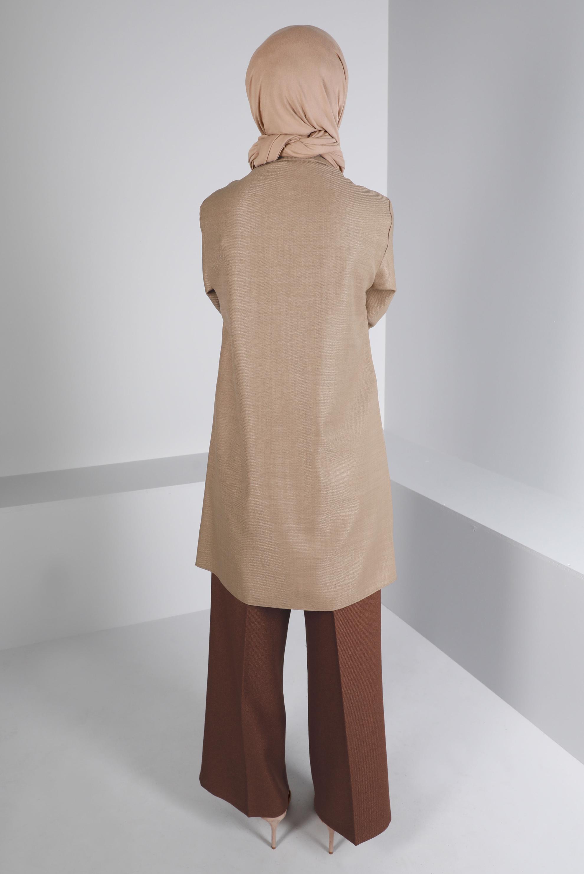 Tesettür giyim KAHVE  GENİŞ KESİM PANTOLON 70462