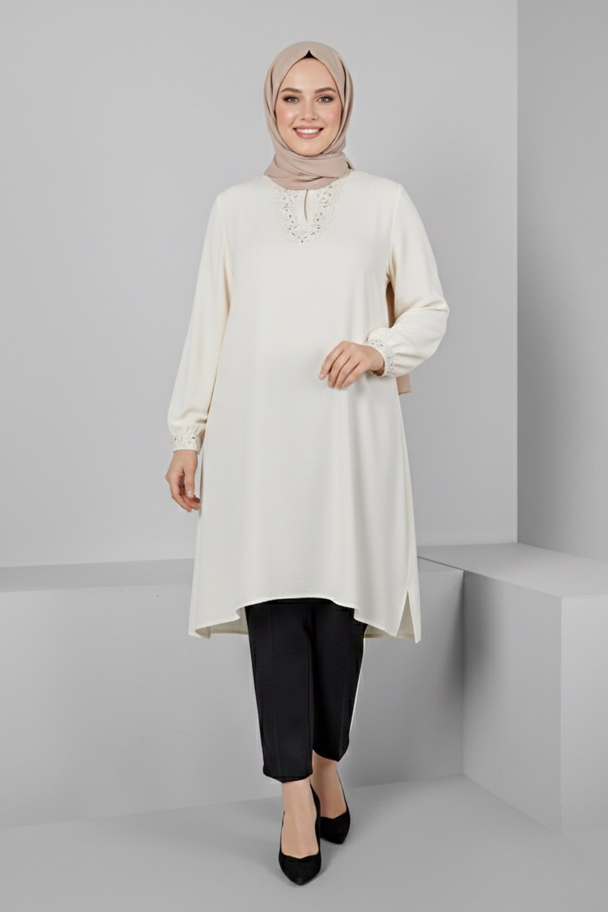 Tesettür giyim SİYAH DÜZ KESİM BÜYÜK BEDEN PANTOLON 70463