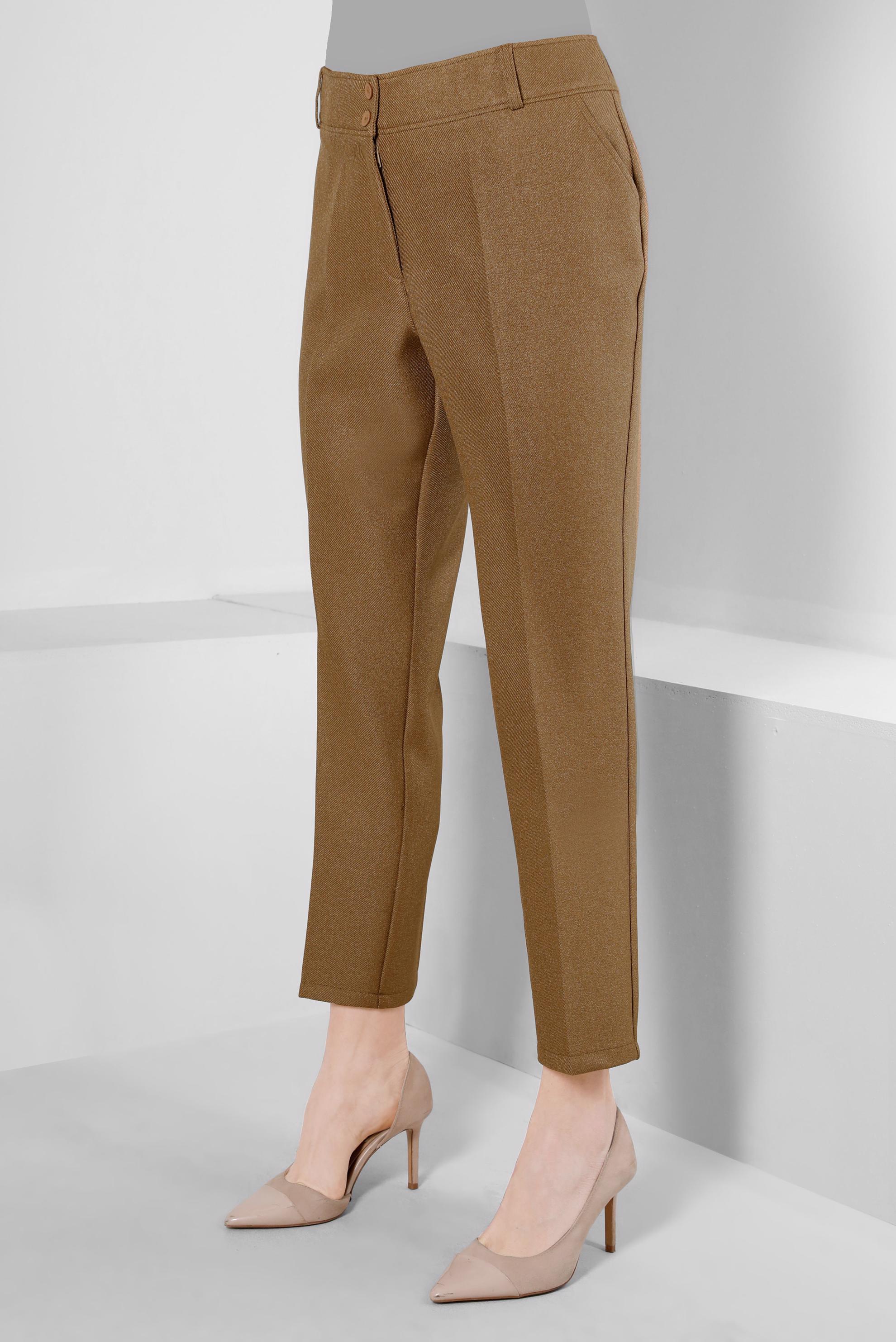 Tesettür giyim KAHVE DÜZ KESİM BÜYÜK BEDEN PANTOLON 70463