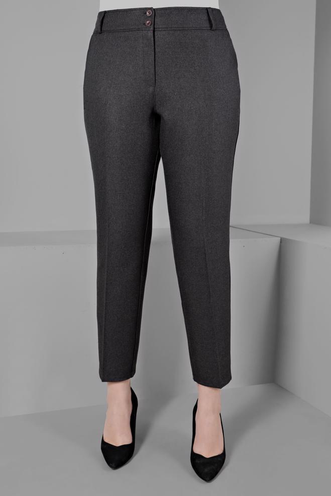 Vêtements hijab GRIS PANTALON CLASSIQUE COUPE DROITE 70463 - ALVİNA