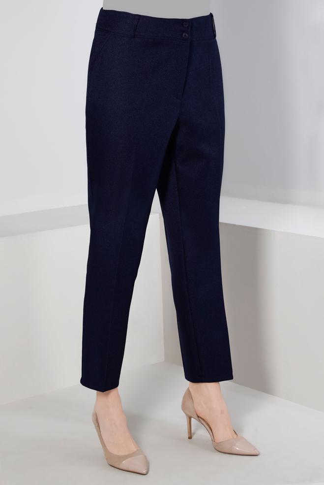 Hijab clothing NAVY BLUE STRAİGHT CUT CLASSIC TROUSERS 70463 - ALVİNA