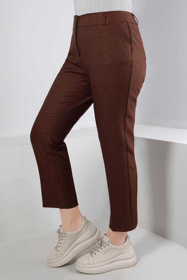 Vêtements hijab BRUN PANTALON CLASSIQUE COUPE DROITE 70463 - ALVİNA