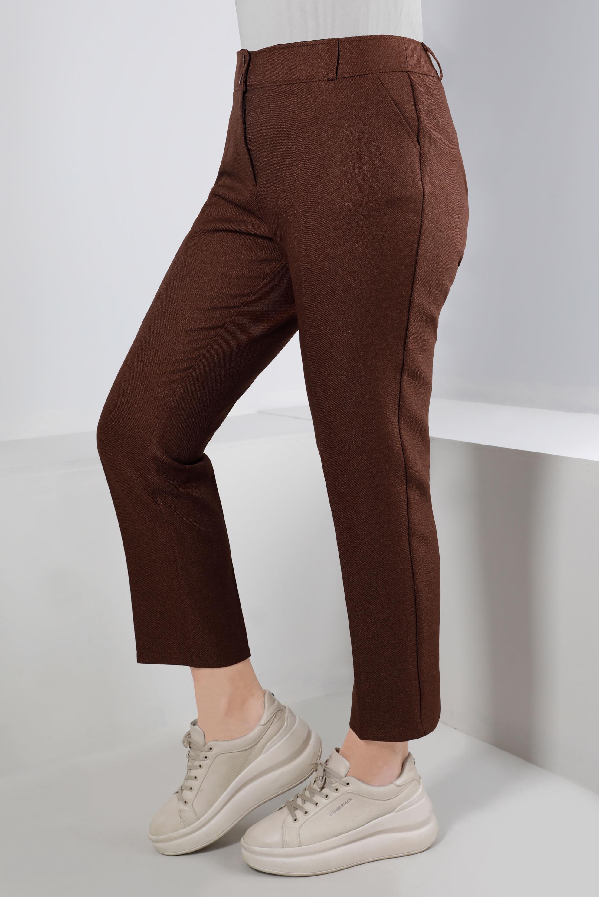 Hijab clothing BROWN STRAİGHT CUT CLASSIC TROUSERS 70463