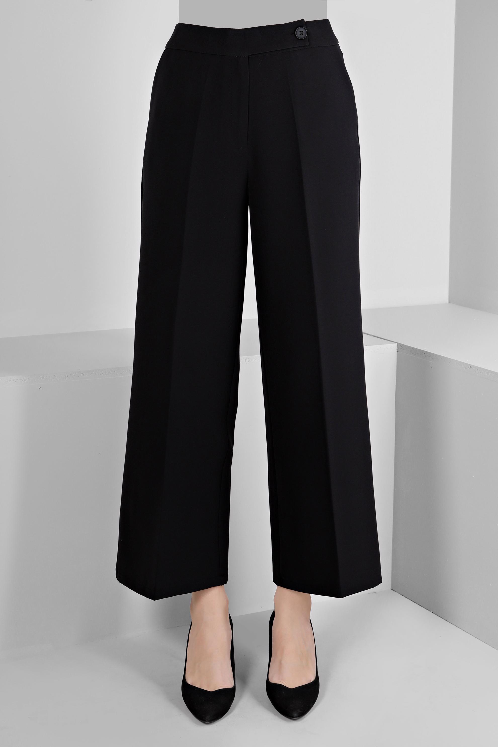 Tesettür giyim SİYAH GENİŞ PAÇA PANTOLON 70464 