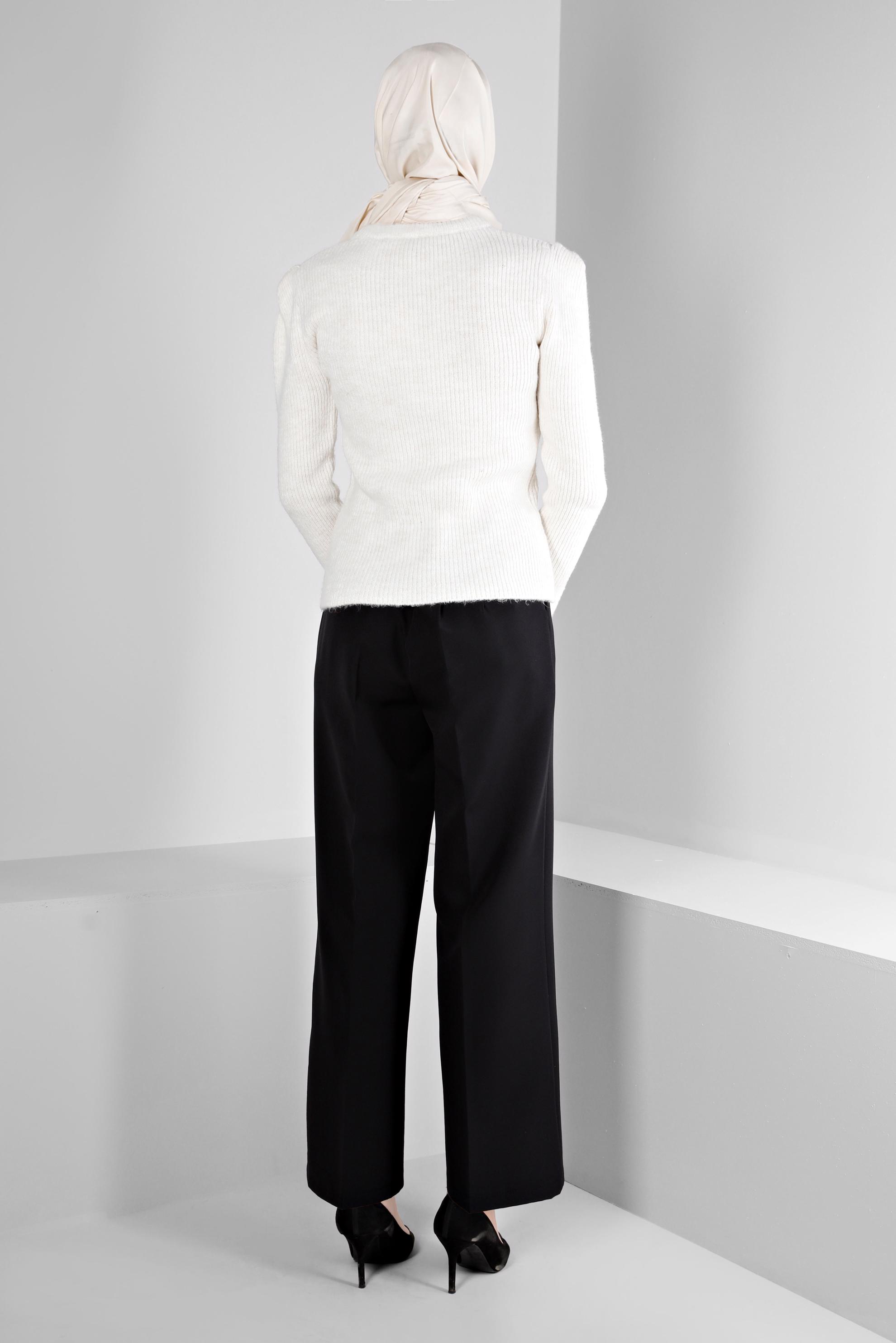 Tesettür giyim SİYAH GENİŞ PAÇA PANTOLON 70464 