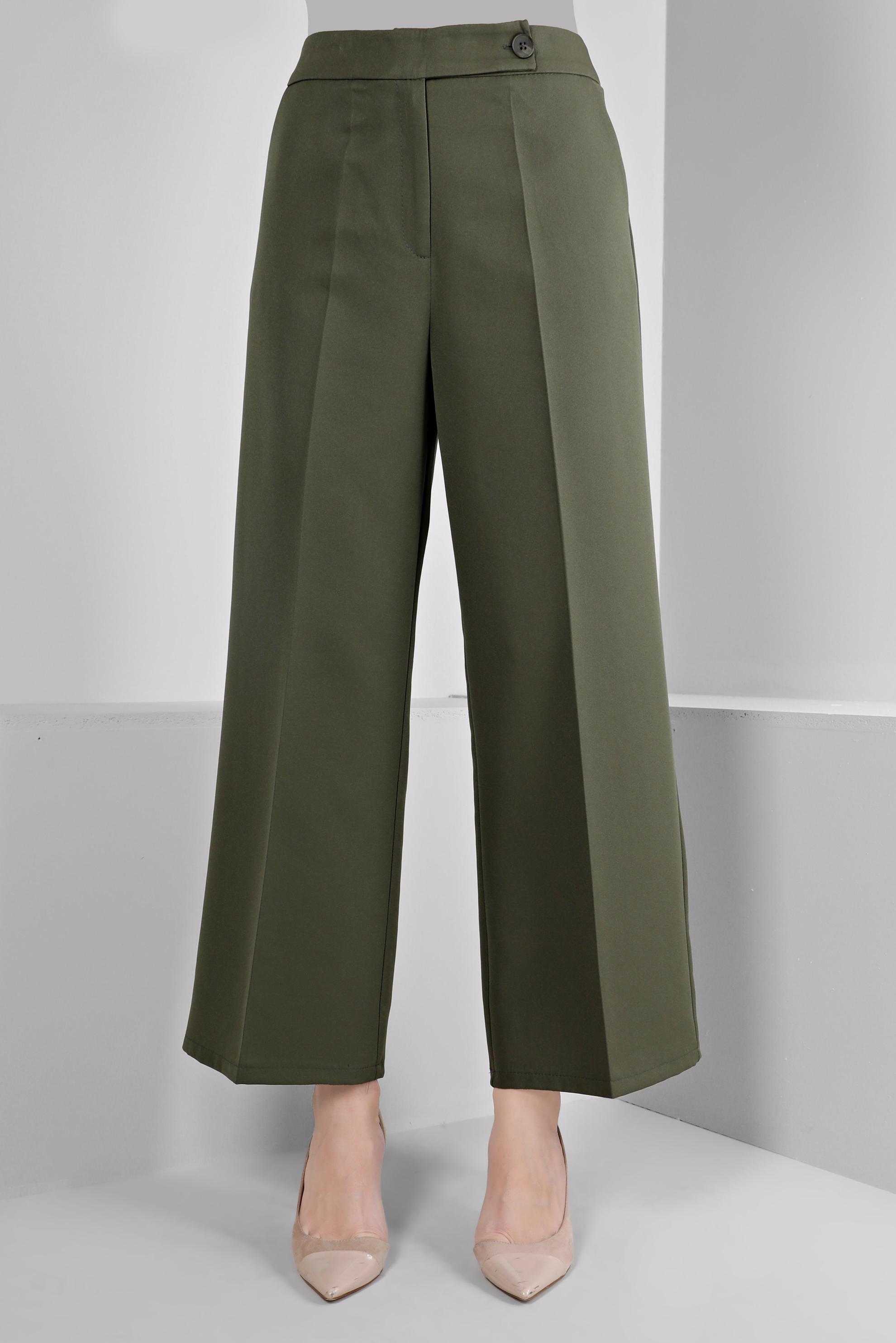 Tesettür giyim HAKİ GENİŞ PAÇA PANTOLON 70464 