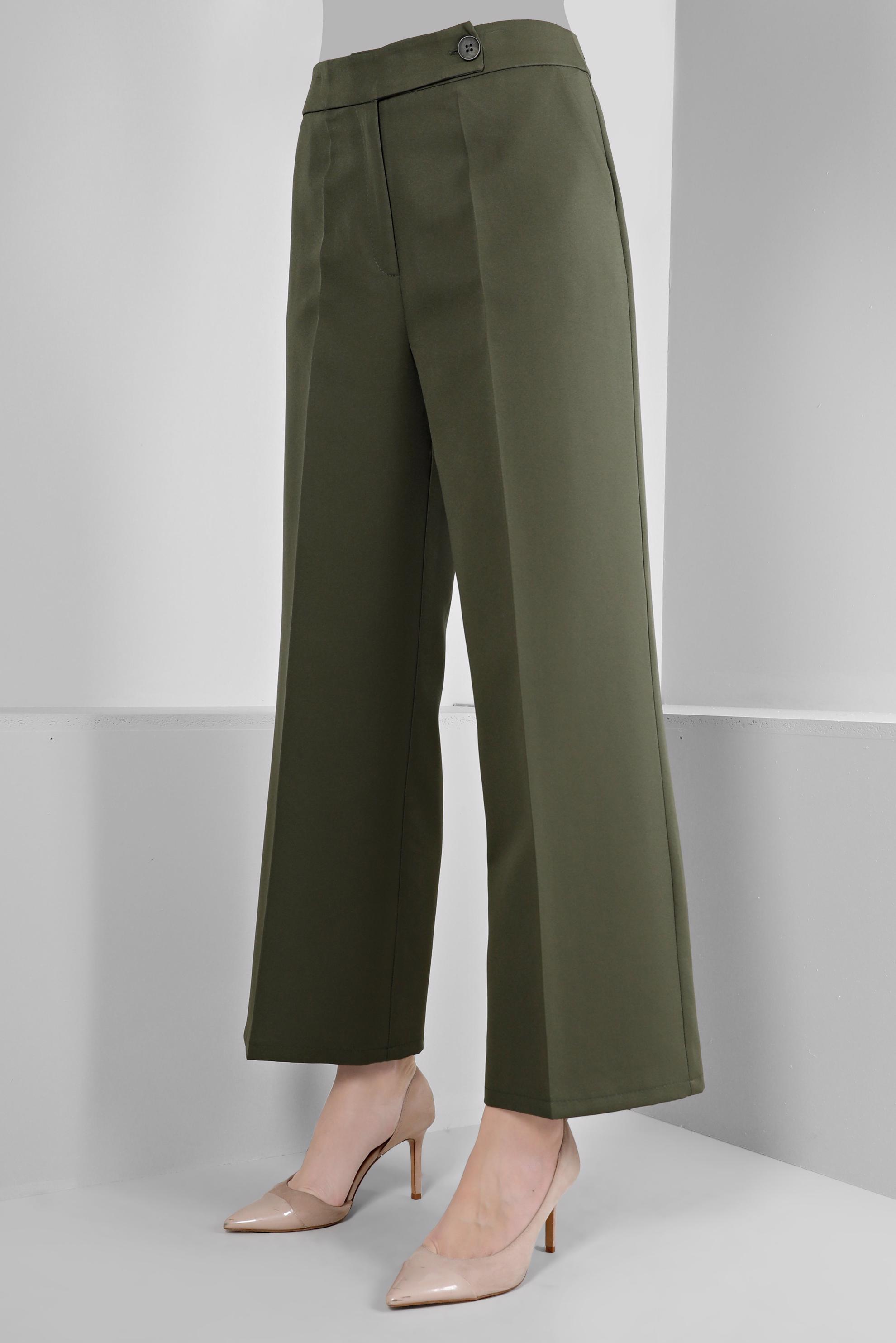 Tesettür giyim HAKİ GENİŞ PAÇA PANTOLON 70464 