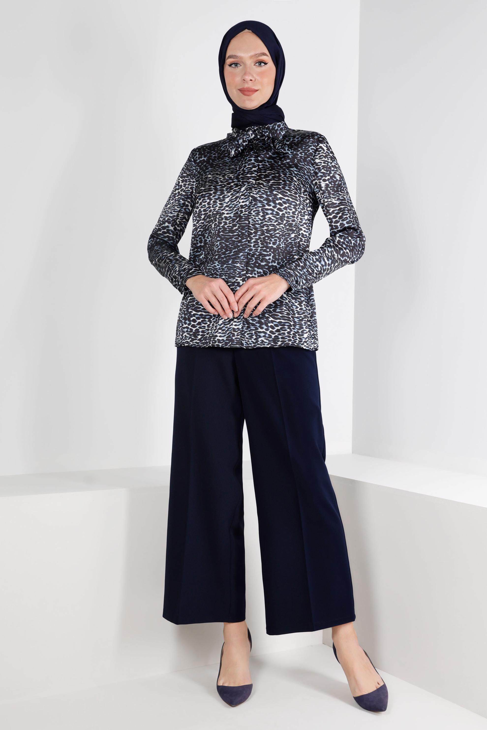Tesettür giyim LACİVERT GENİŞ PAÇA PANTOLON 70464 