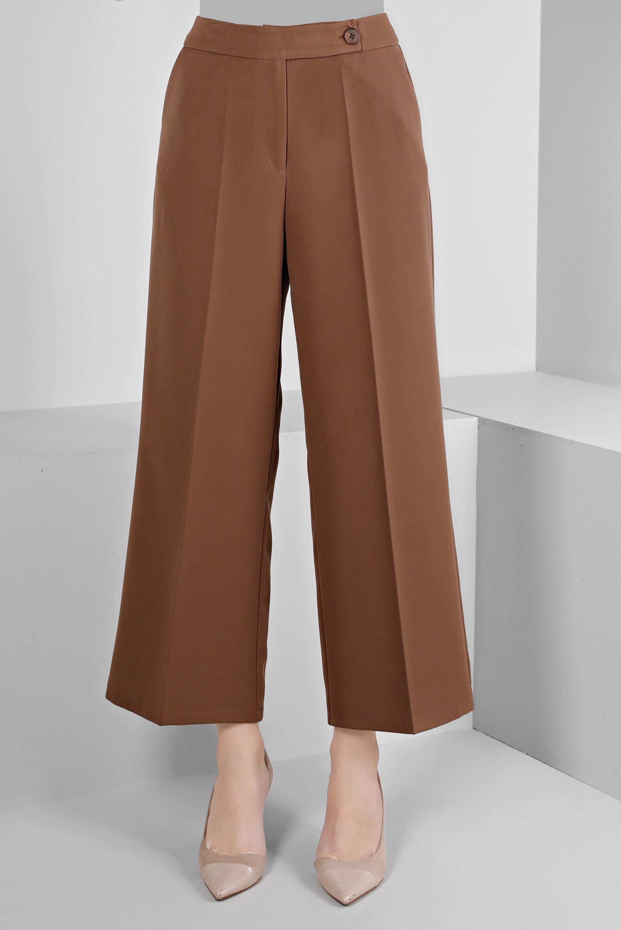 Tesettür giyim TABA GENİŞ PAÇA PANTOLON 70464 