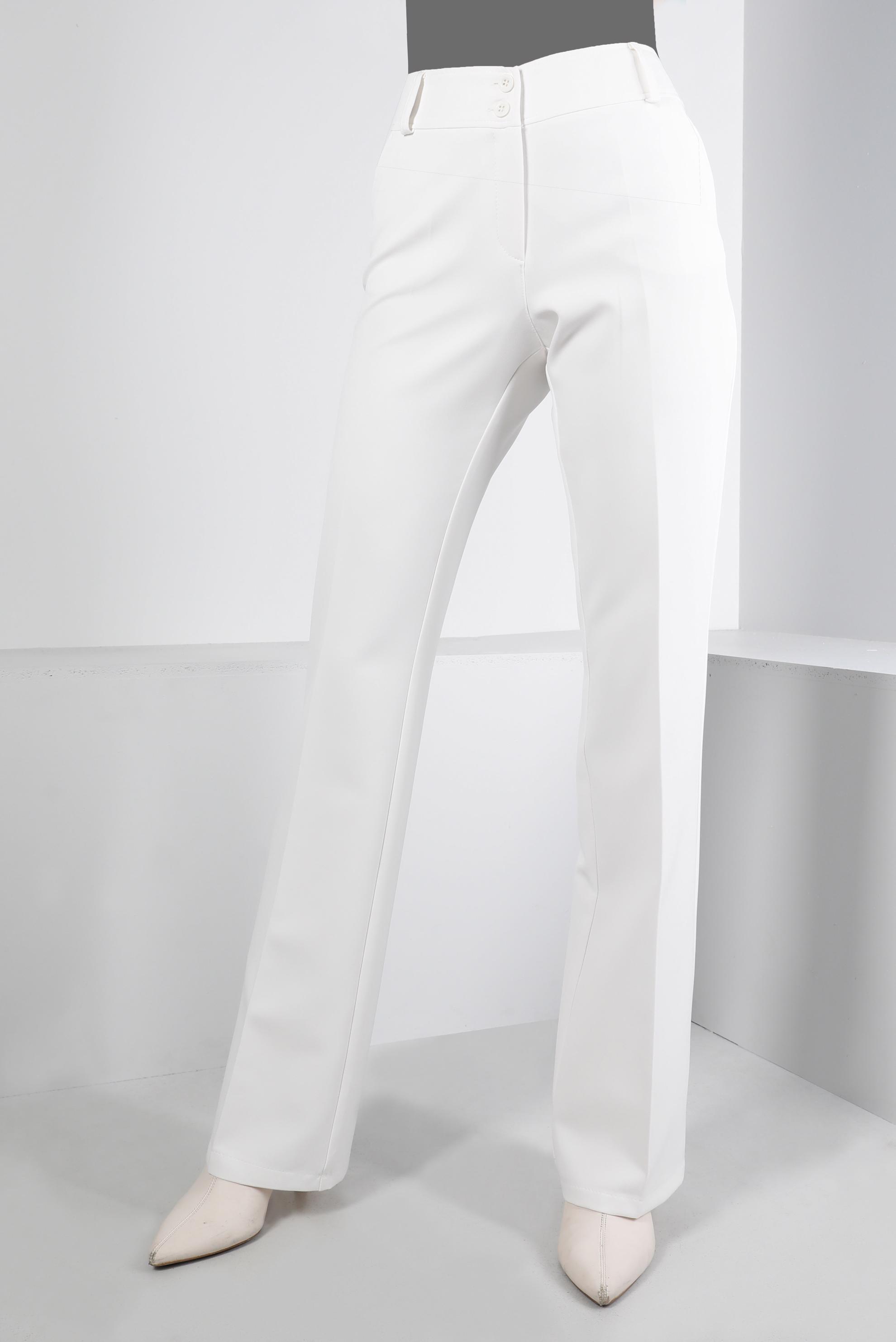 Tesettür giyim BEYAZ İSPANYOL PAÇA PANTOLON 70465