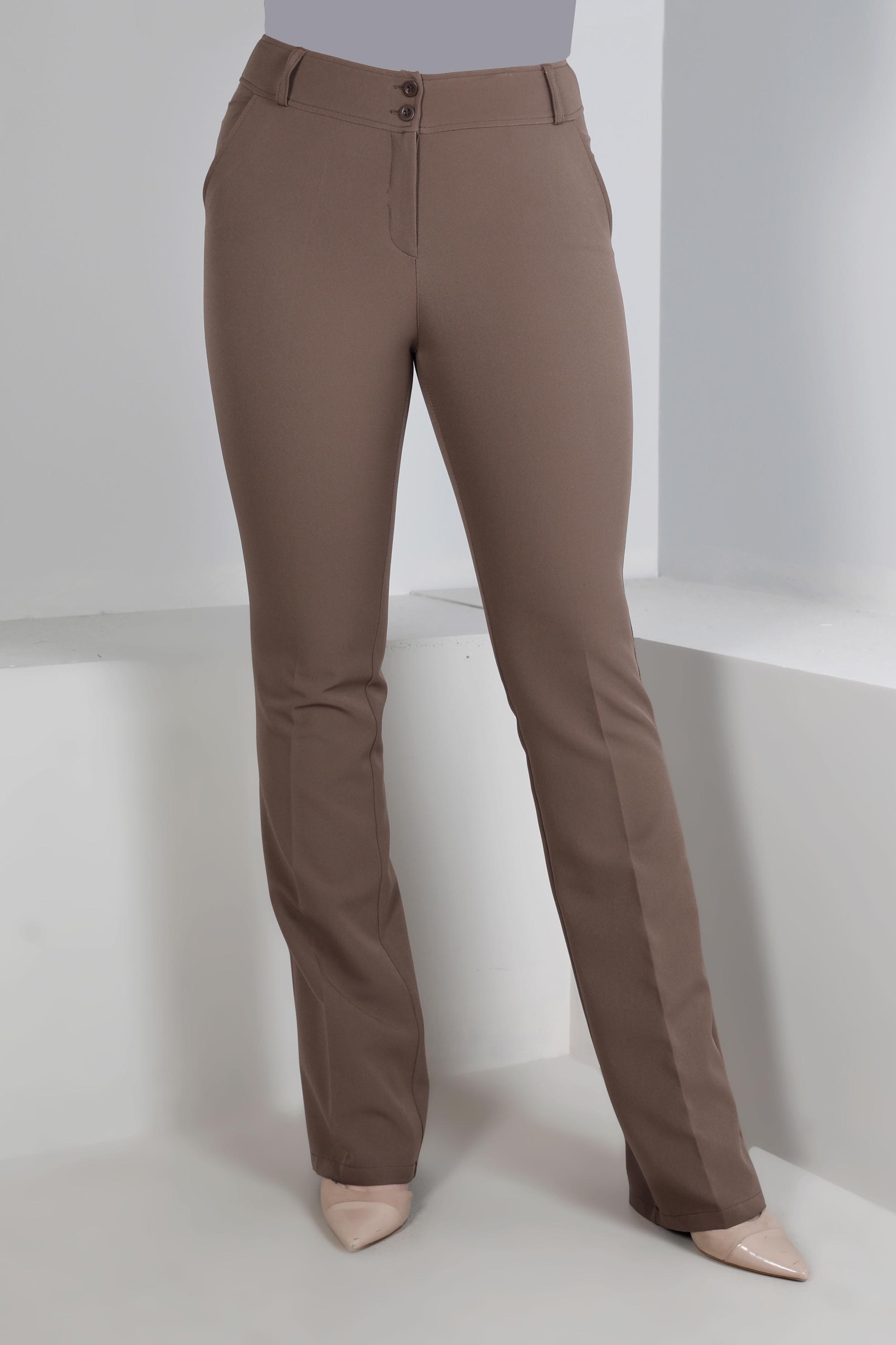 Tesettür giyim VİZON İSPANYOL PAÇA PANTOLON 70465