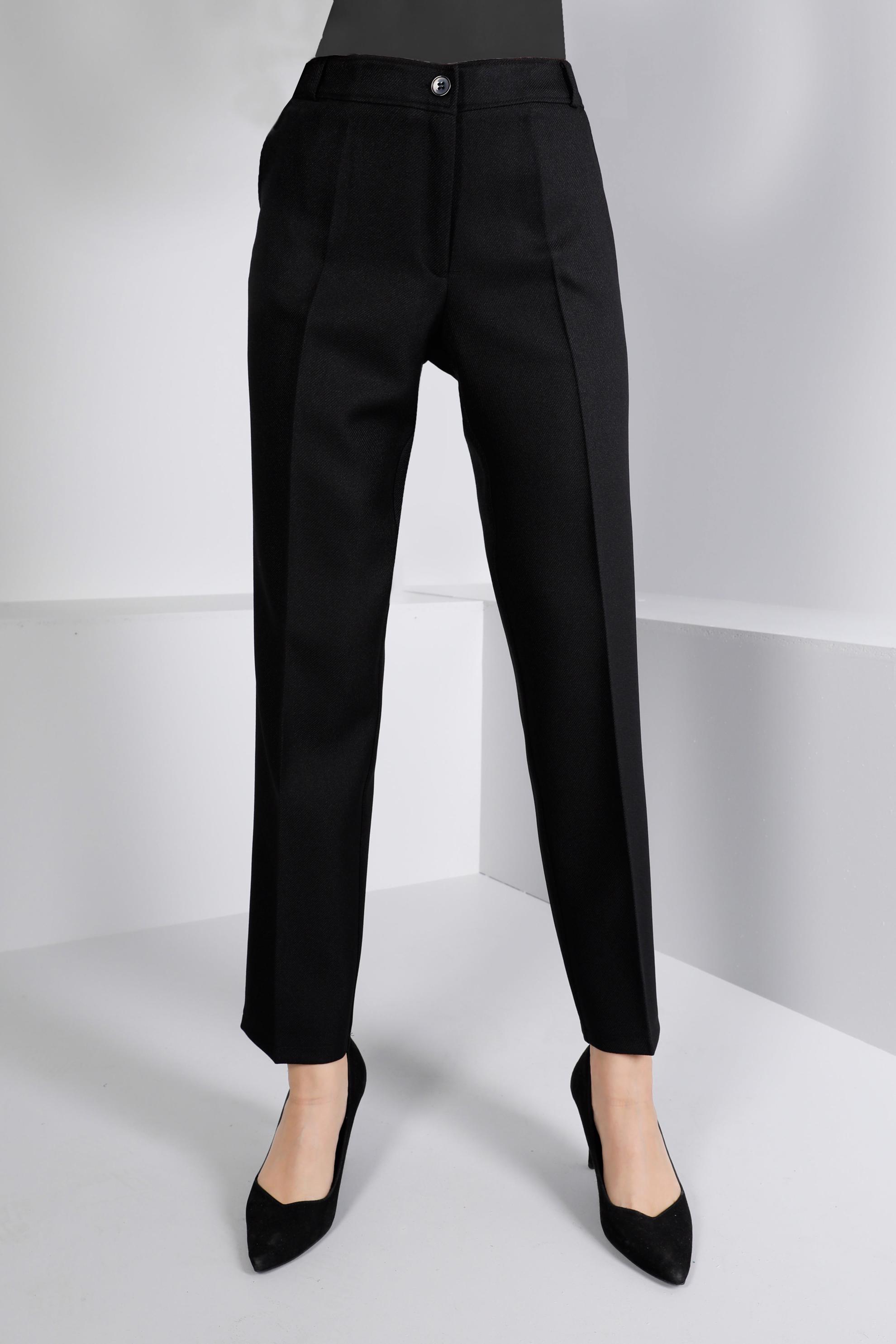 Tesettür giyim SİYAH KLASİK KESİM DÜĞMELİ PANTOLON 70466