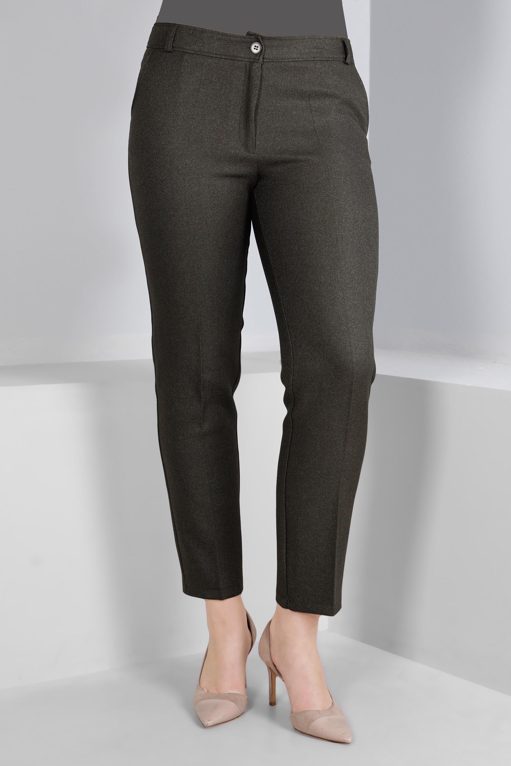 Tesettür giyim HAKİ KLASİK KESİM DÜĞMELİ PANTOLON 70466