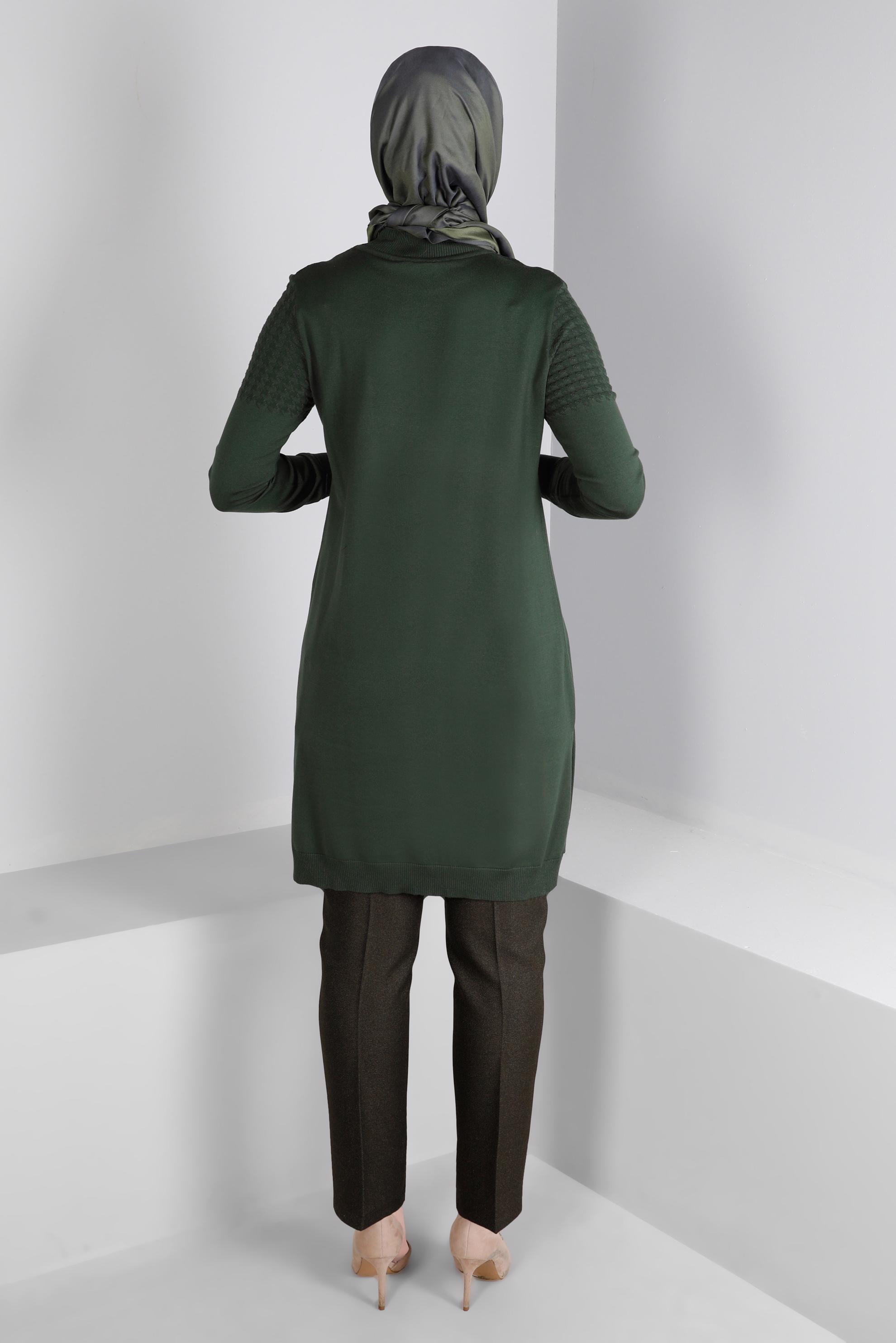 Tesettür giyim HAKİ KLASİK KESİM DÜĞMELİ PANTOLON 70466