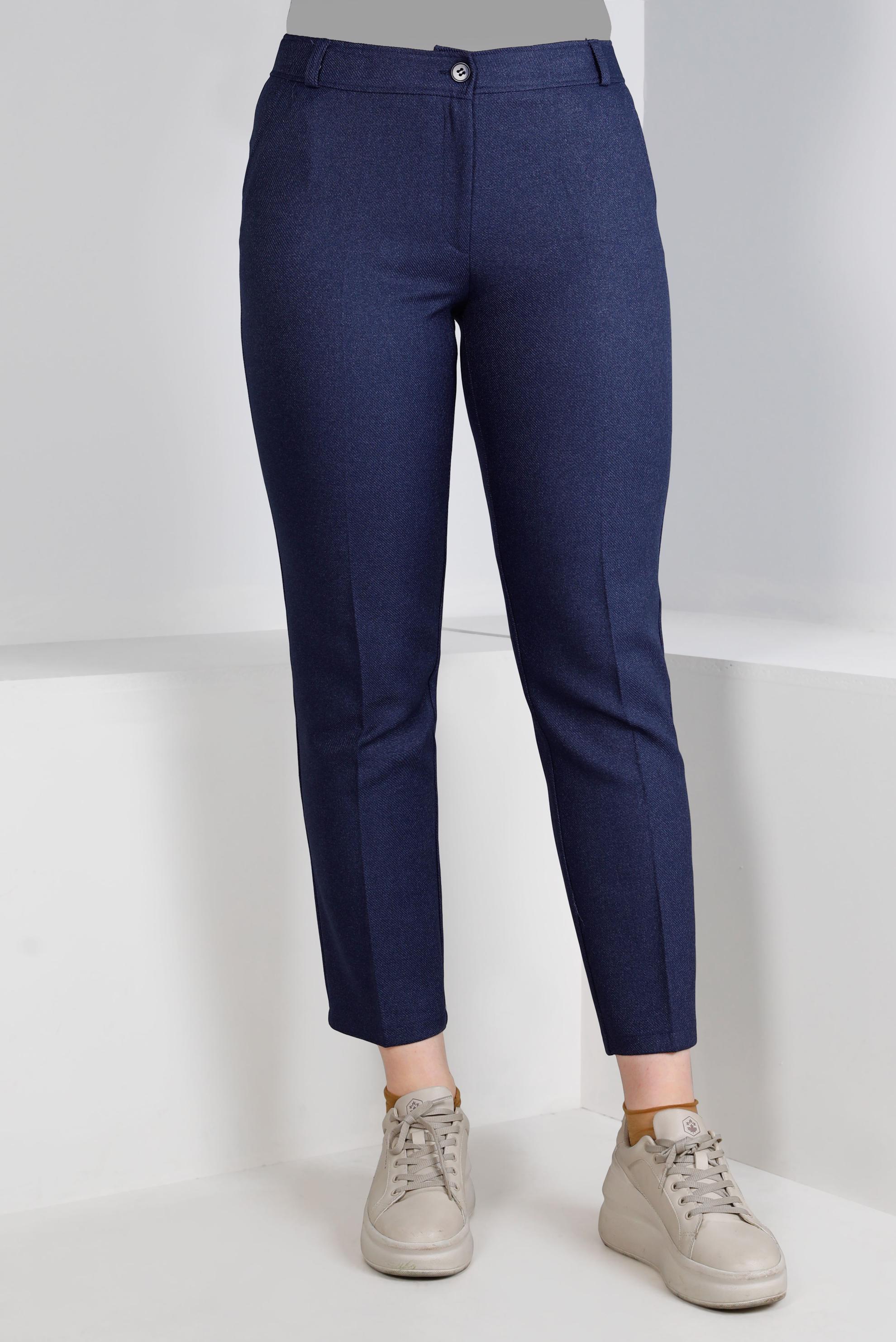 Hijab clothing NAVY BLUE BUTTONED CLASSIC CUT TROUSERS 70466