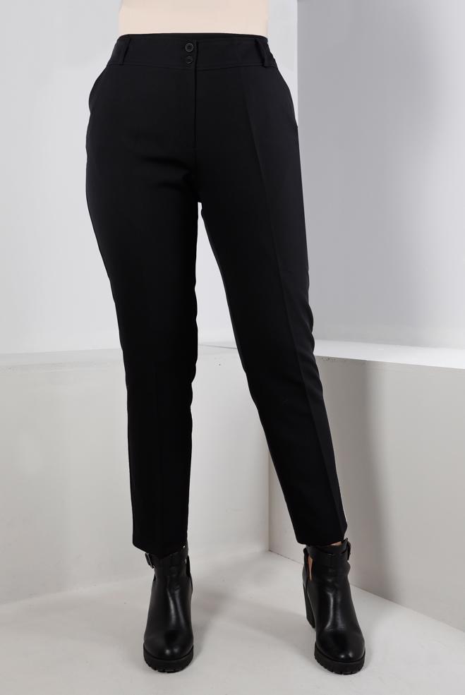 Vêtements hijab NOIR PANTALON CLASSIQUE COUPE DROITE 70468 - ALVİNA