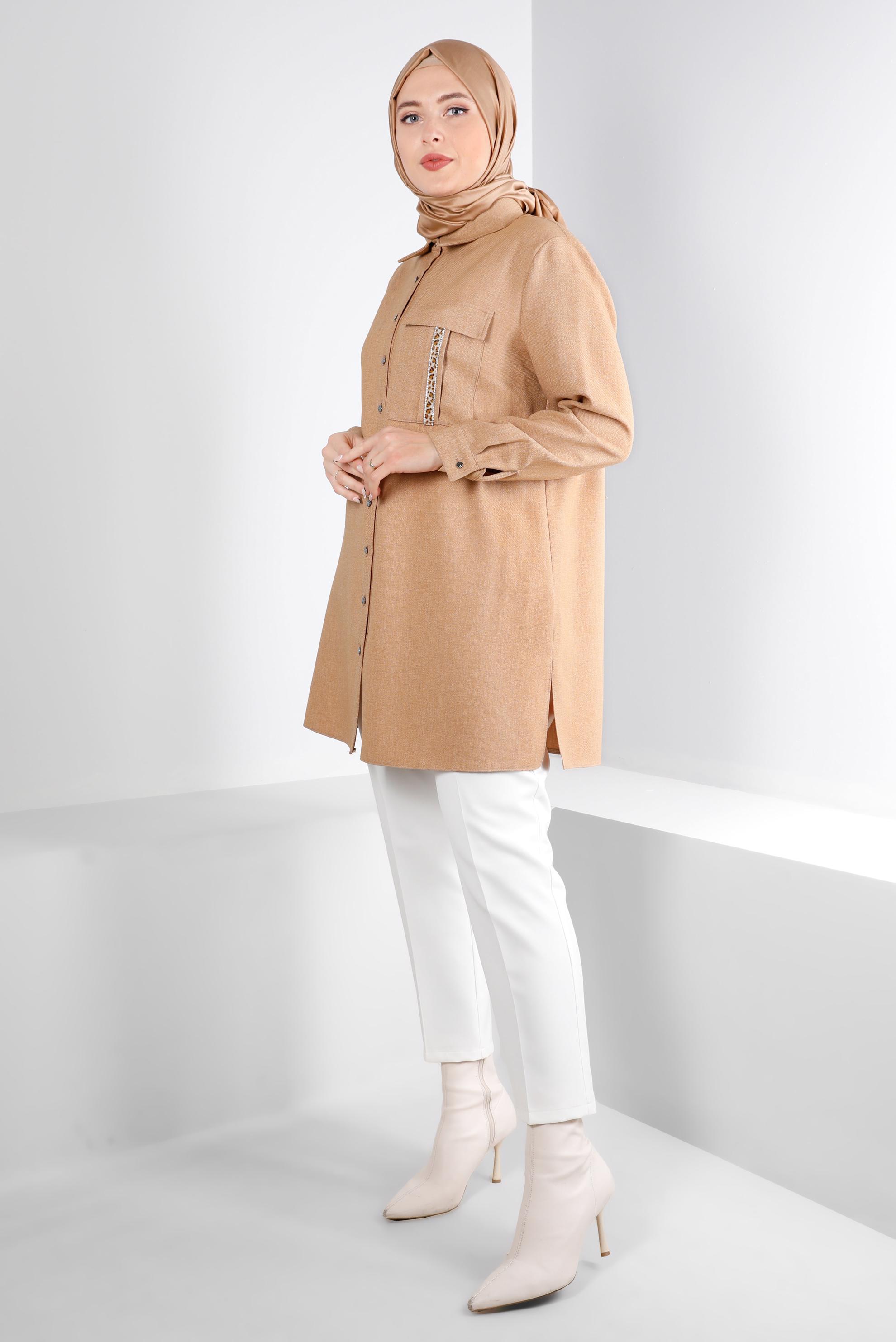 Tesettür giyim BEYAZ DÜZ KESİM KLASİK PANTOLON 70468