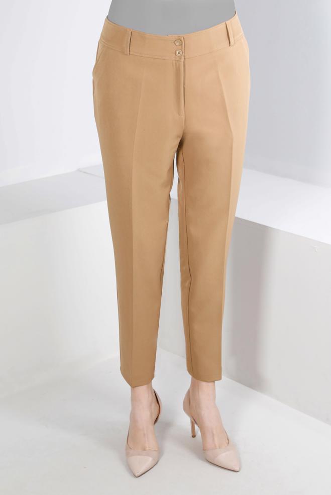 Vêtements hijab BEIGE PANTALON CLASSIQUE COUPE DROITE 70468 - ALVİNA