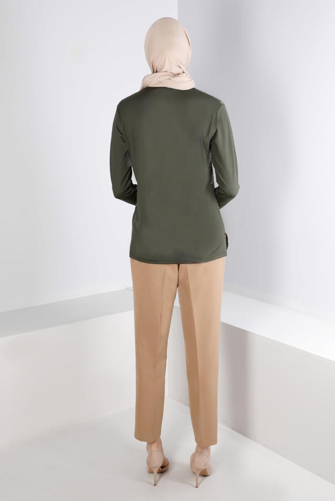 Vêtements hijab BEIGE PANTALON CLASSIQUE COUPE DROITE 70468 - ALVİNA