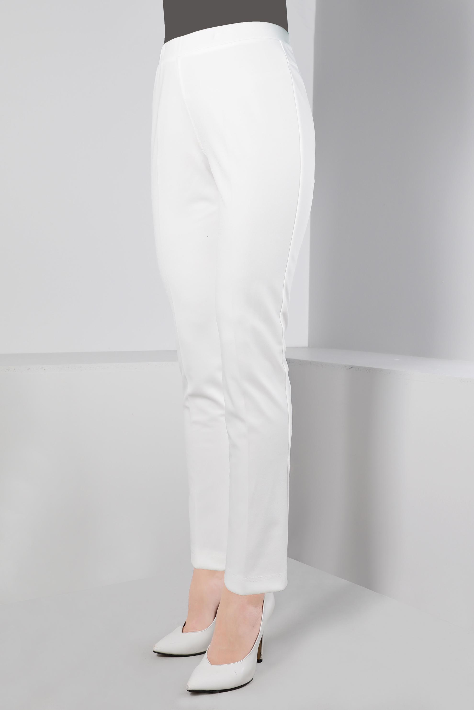 Hijab clothing WHITE ELASTIC WAIST SKINNY LEG TROUSERS 70469