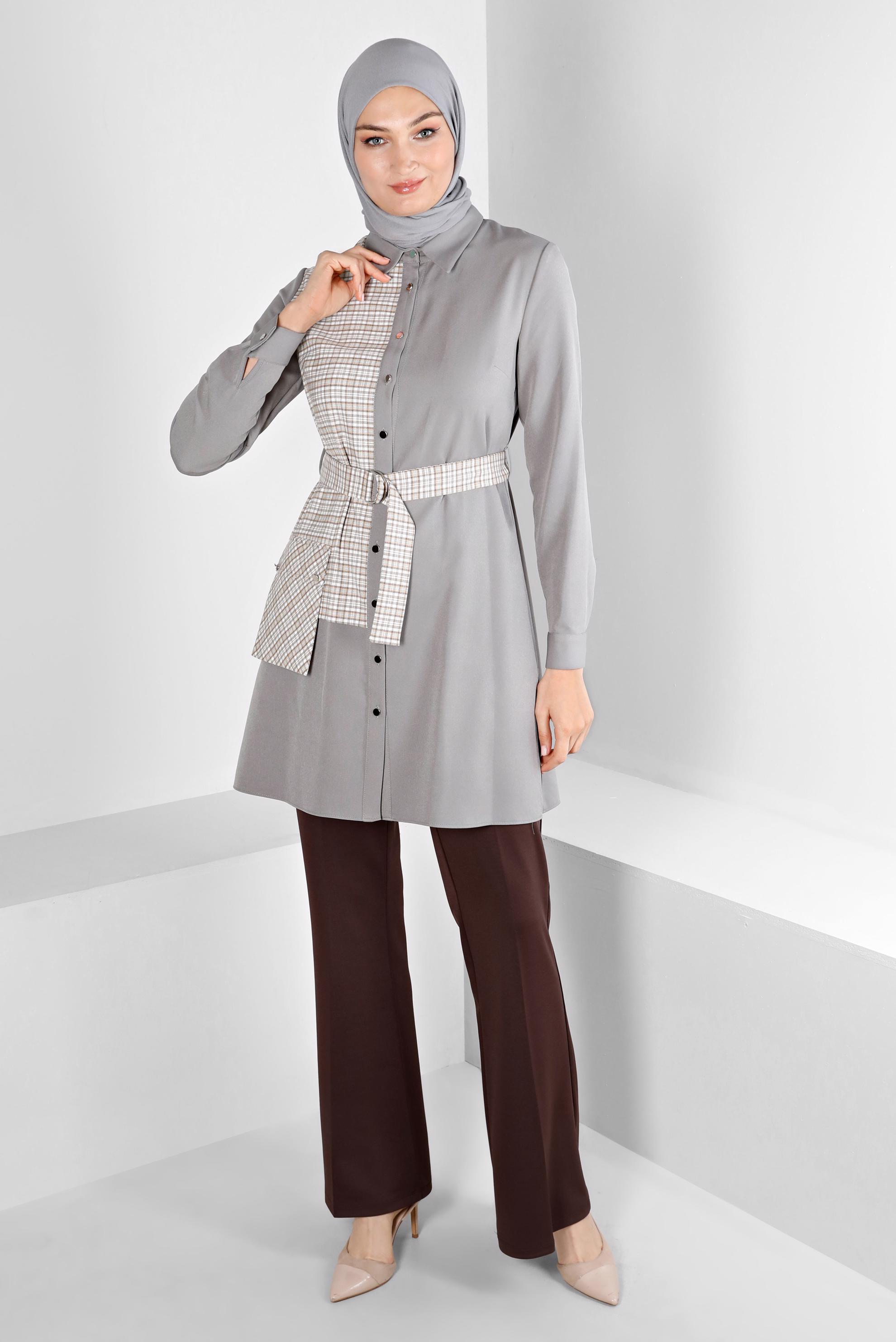 Tesettür giyim KAHVE İSPANYOL PAÇA PANTOLON 70470