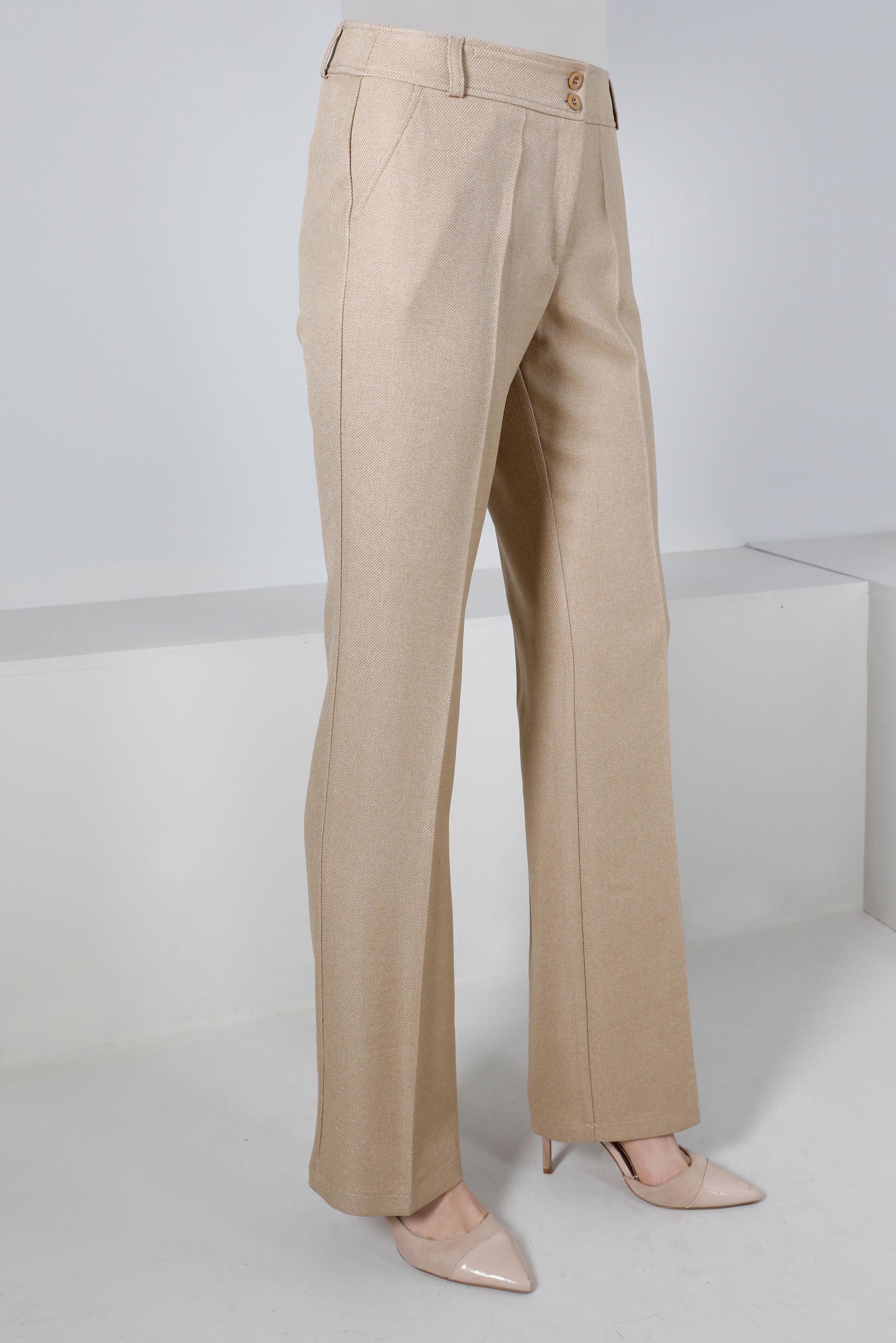 Tesettür giyim BEJ YÜKSEK BEL PANTOLON 70471 