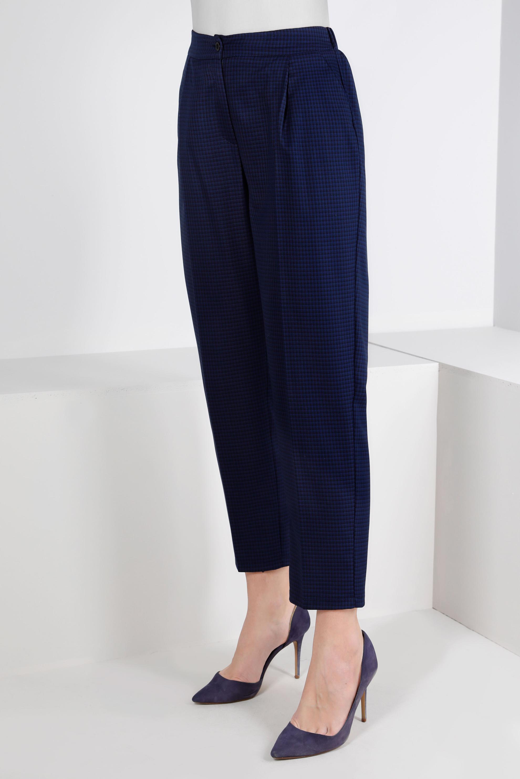 Tesettür giyim LACİVERT EKOSE FERMUARLI PANTOLON 70475