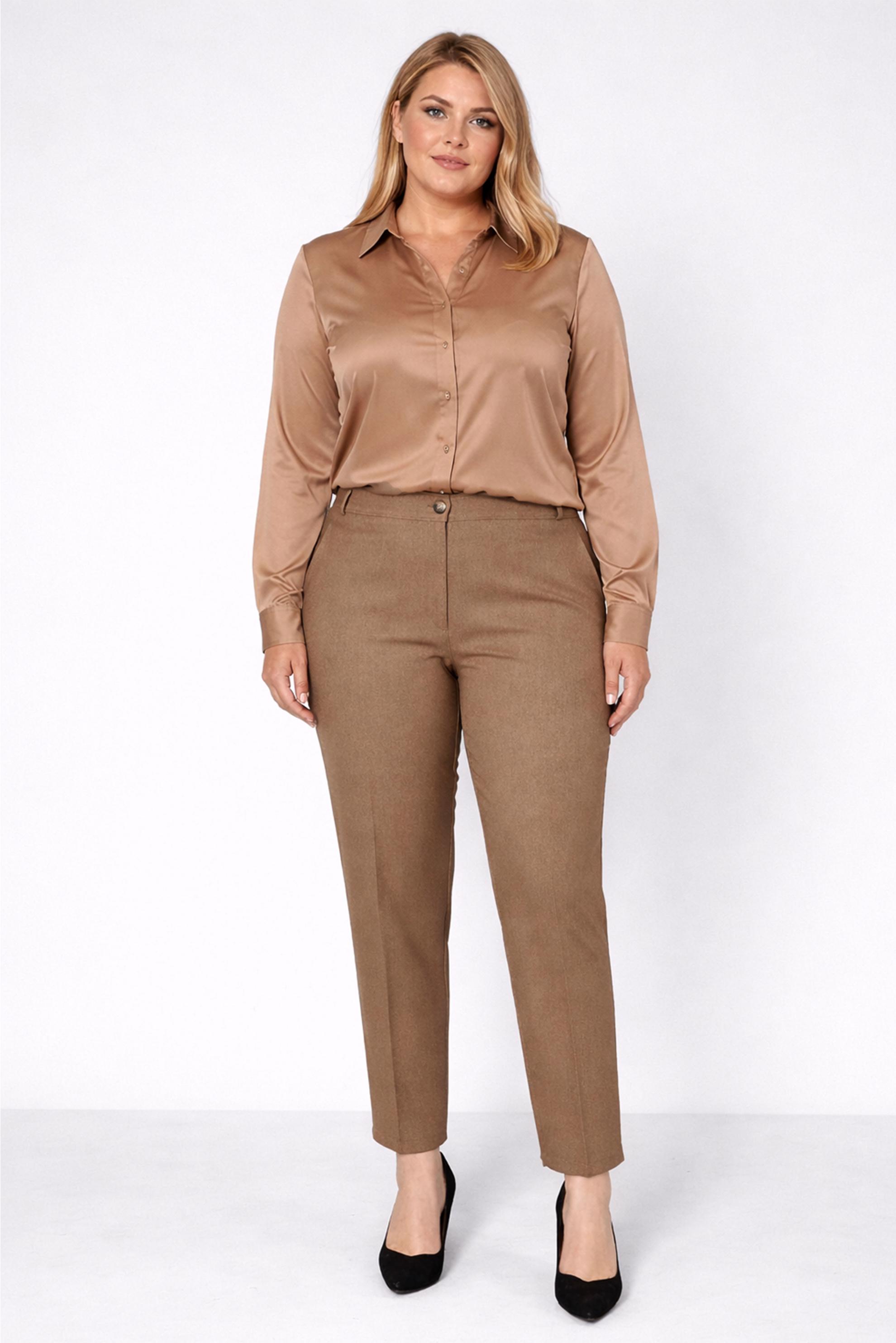 Tesettür giyim KAHVE DÜZ KESİM KLASİK PANTOLON 70478