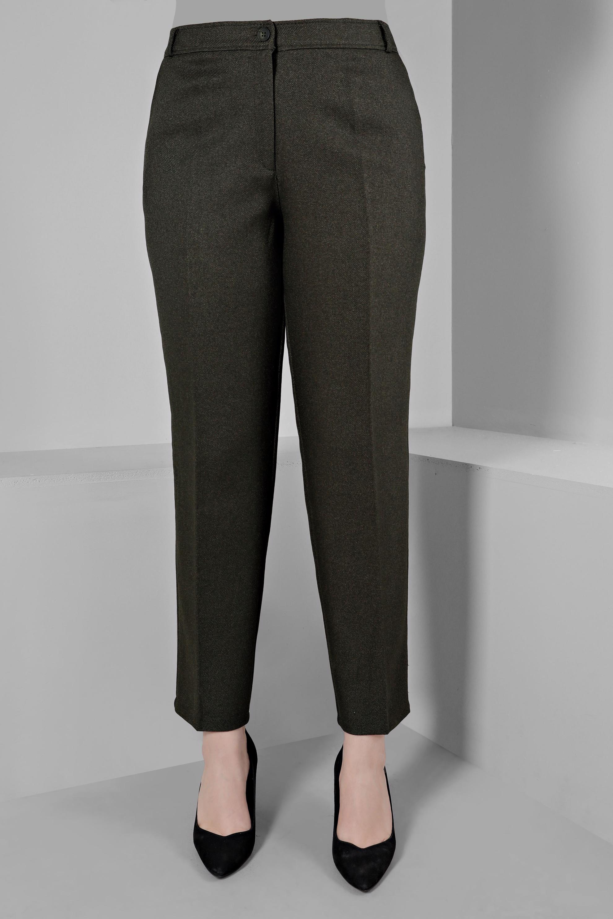 Tesettür giyim HAKİ DÜZ KESİM KLASİK PANTOLON 70478