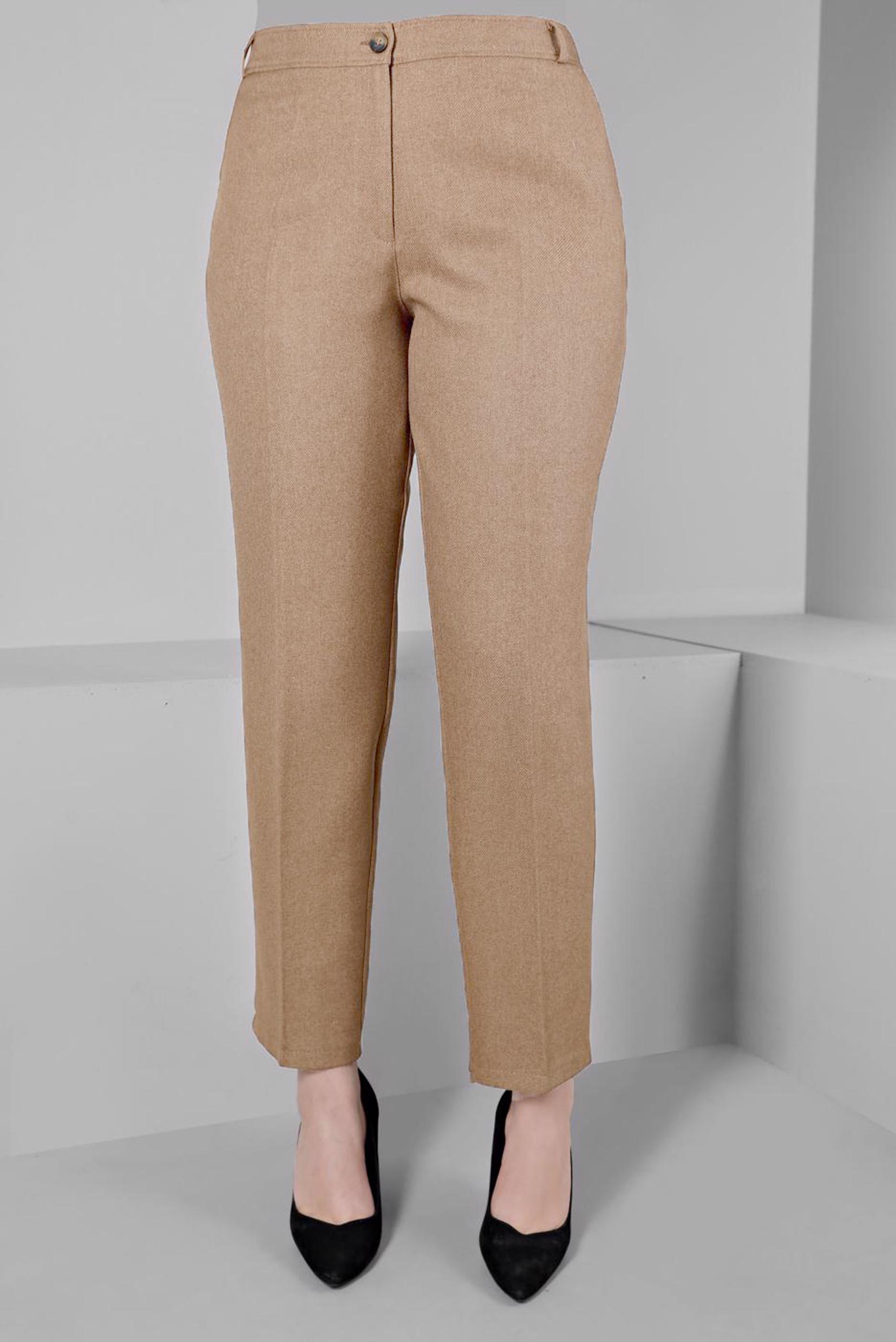 Tesettür giyim KAHVE DÜZ KESİM KLASİK PANTOLON 70478