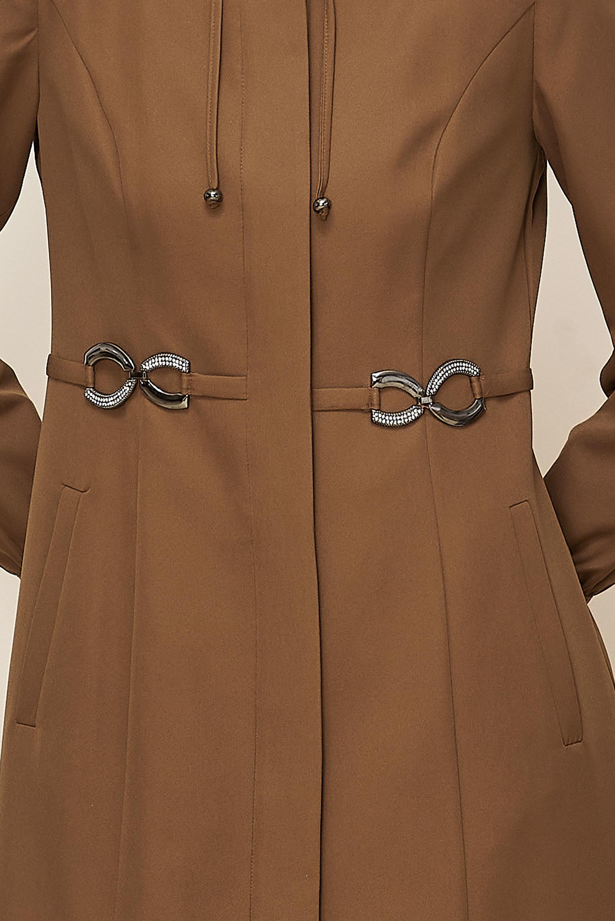 Tesettür giyim TABA GİZLİ DÜĞMELİ PARDESÜ 10661 