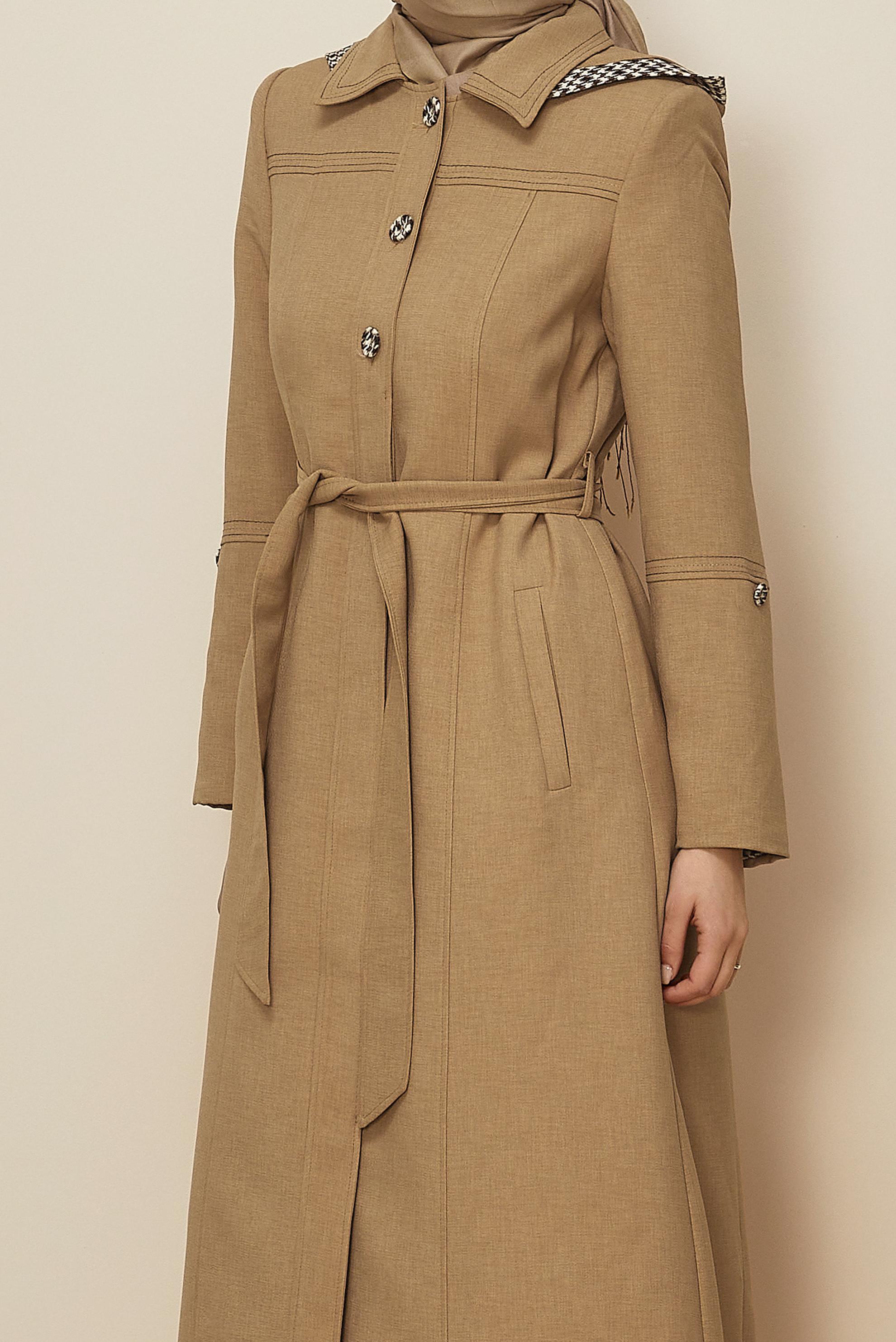 Vêtements hijab BEIGE PARDESSUS CEINTURÉ 10686