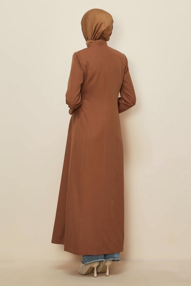 Vêtements hijab TABA PARDESSUS DÉTAIL NOUÉ 10677 - ALVİNA